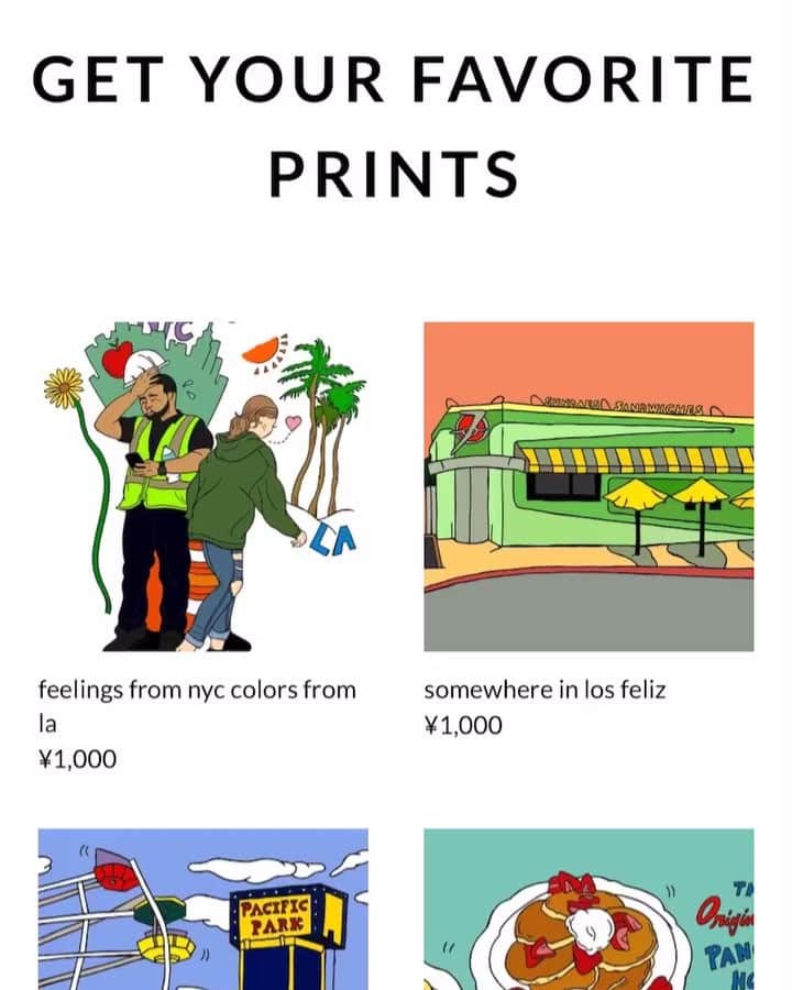 nanamyのインスタグラム：「Just made the online print store of my exhibition drawings. All A3 but if you want smaller size or want the original just for you, please DM me!💙 9/10までと日程変更になってしまいましたが、、その後も展示中の絵をこちらで買えます、サイズはA3以下でも大丈夫です。言っていただければ送料なしで足でお届けしますのでお気軽にご連絡ください〜！ solfaは最後9/9(土) 17:00から行くつもりですのでそこでのお渡しでも🙆‍♀️ https://nanamy.stores.jp」
