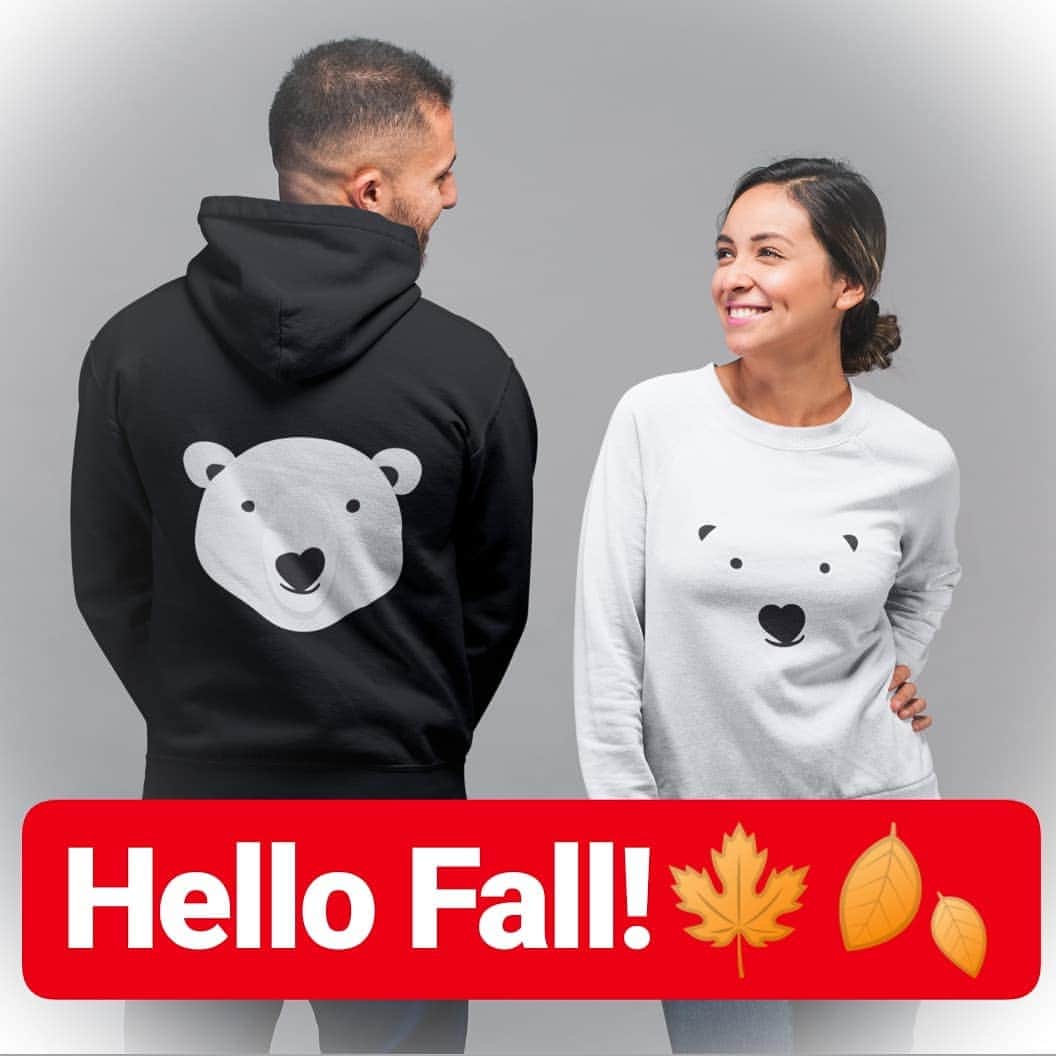 Polar Bearsのインスタグラム：「Goodbye summer ! Time to get warm in style with Polar Couture Sweatshirts, hoodies and more. Special weekend promo Code: PFALL1: - 20% on Long sleeve Collection &  Free shipping to Spain Link in Bio . #savepolarbears #polarcouture #savethearctic #saveourseaice #polarbear #climatechange #globalwarming #sustainability #sustainableliving #sweatshirt #sustainablestyle#casualfriday #saveouroceans#friday #hoody #arcticprotection #newblack #orsopolare #ourspolaire #spaintravel #milanofashion #spain #bearsquad #casualchic #spain🇪🇸 #wildlifeadventures #plasticfreeoceans」