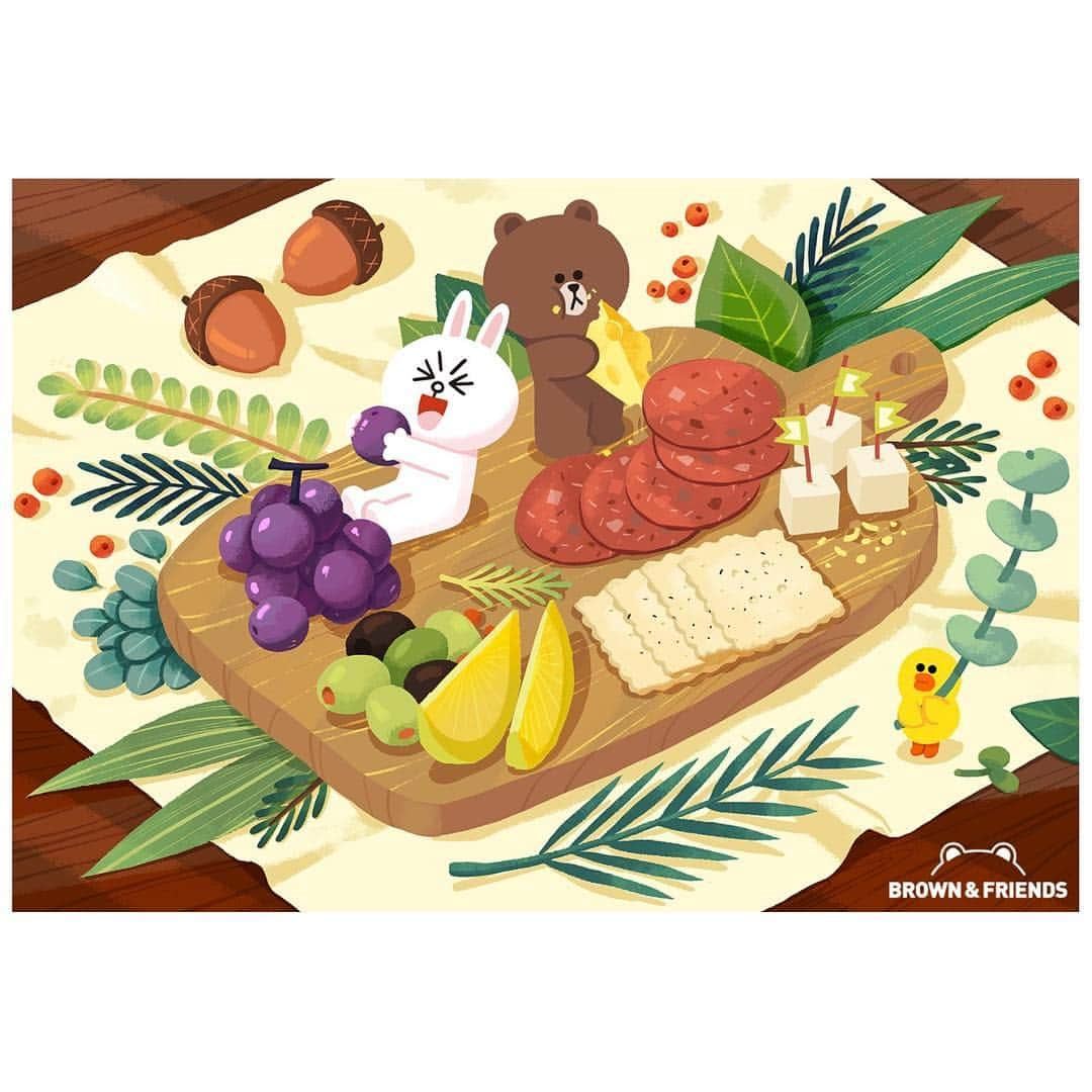 LINE FRIENDSさんのインスタグラム写真 - (LINE FRIENDSInstagram)「Come and join us!  #picnic #waitforyou #picnicplatter #CONY #BROWN #SALLY #LINEFRIENDS」9月10日 15時00分 - linefriends