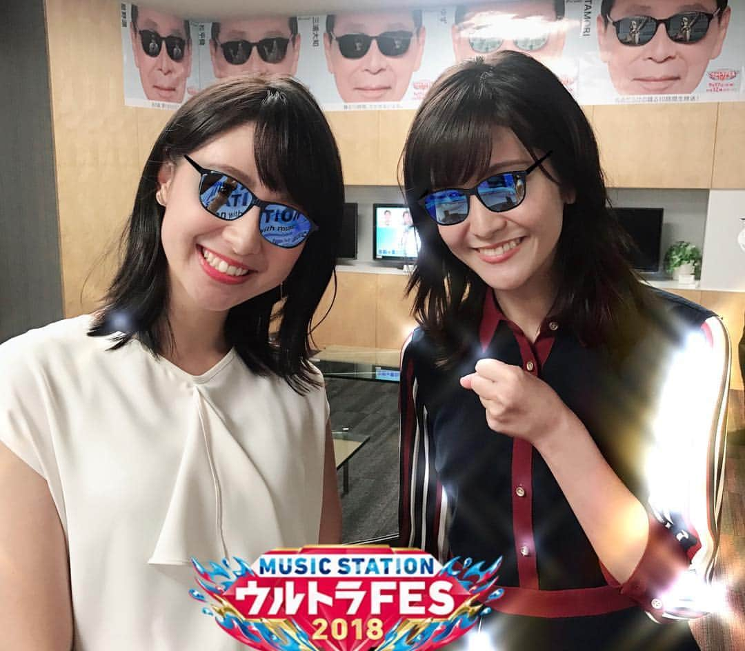 林美沙希さんのインスタグラム写真 - (林美沙希Instagram)「「MステウルトラFES2018」がアプリ「snow」とコラボ！スタンプを期間限定で配信中です♫ 林コンビで使ってみました✨美桜ちゃんの服が光ってますね！笑  #テレ朝#mステ#ウルトラフェス#林コンビ#林美桜#林美沙希#サングラス」9月11日 23時08分 - misaki0hayashi