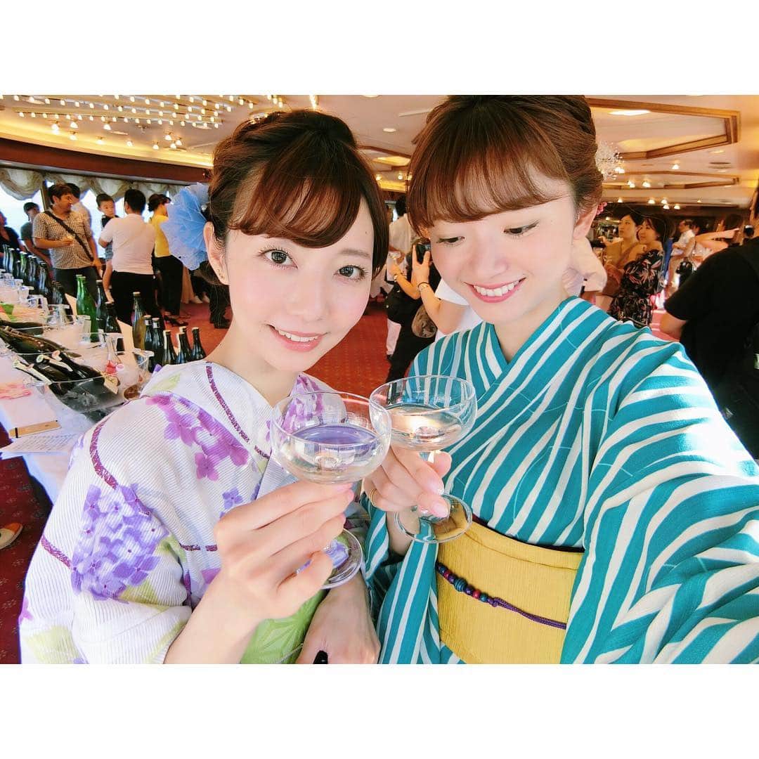 的場絢香さんのインスタグラム写真 - (的場絢香Instagram)「#20180909﻿ " TOKYO SAKE CRUISE "﻿ in TOKYO BAY🛳✨﻿ ﻿ 海の上で日本酒で乾杯、、🍶﻿ ﻿ りゑさんと浴衣着て、﻿ 各地の日本酒を飲みながら﻿ 東京湾をクルージング♩﻿ 最高だった〜〜！！💕﻿ __________________________﻿ #マトバ旅 #東京 #tokyo﻿ #TOKYOSAKECRUISE #日本酒オーシャンズ  #SAKE #日本酒  #東京湾 #クルージング  #シンフォニークルーズ」9月12日 19時31分 - ayaka_matoba
