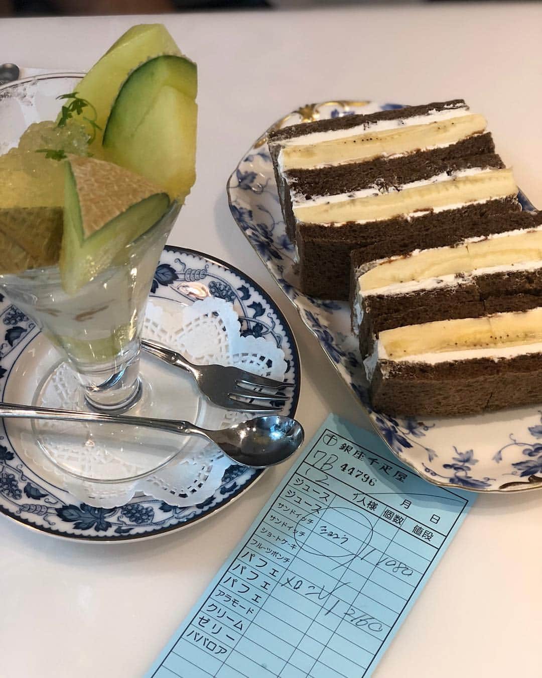 Food Republicさんのインスタグラム写真 - (Food RepublicInstagram)「#sembikiya is an old-school fruit parfait parlor in Ginza founded in 1887.  We visited the stately dining room in the afternoon, surrounded mostly by well-heeled Japanese women taking a needed parfait respite from shopping. The seasonal melon parfait was $20 and worth every penny. Pristine, chilled, and perfectly balanced. And we couldn’t miss the chocolate whipped cream and banana sandwich, obviously. #wisesonstokyo #frtakeover」9月13日 0時54分 - foodrepublic