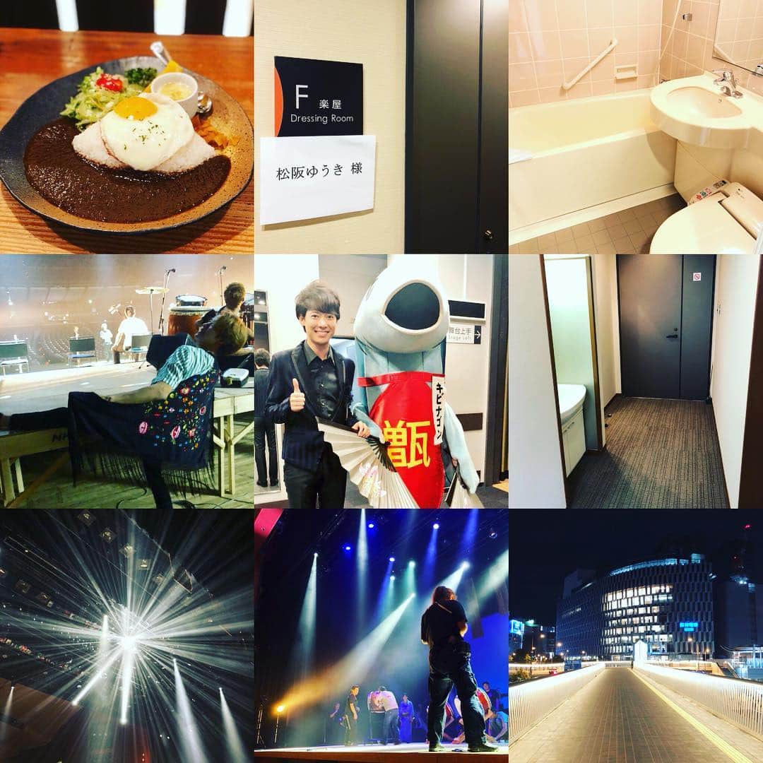 松阪ゆうきのインスタグラム：「大阪の想いで(o^^o)  カレー、楽屋ホテルみたいだった、 リハの直道さん、キビナゴンさんと、ステージリハ、梅田駅散歩🚶‍♂️ この後今日は、 16:00〜 ミヤコ瓢箪山さんにて キャンペーンライブ🎤  そこから また名古屋行きます(o^^o)  #松阪ゆうき  #百花繚乱  #大阪  #1ヶ月くらい住みたい  #ありがとう」