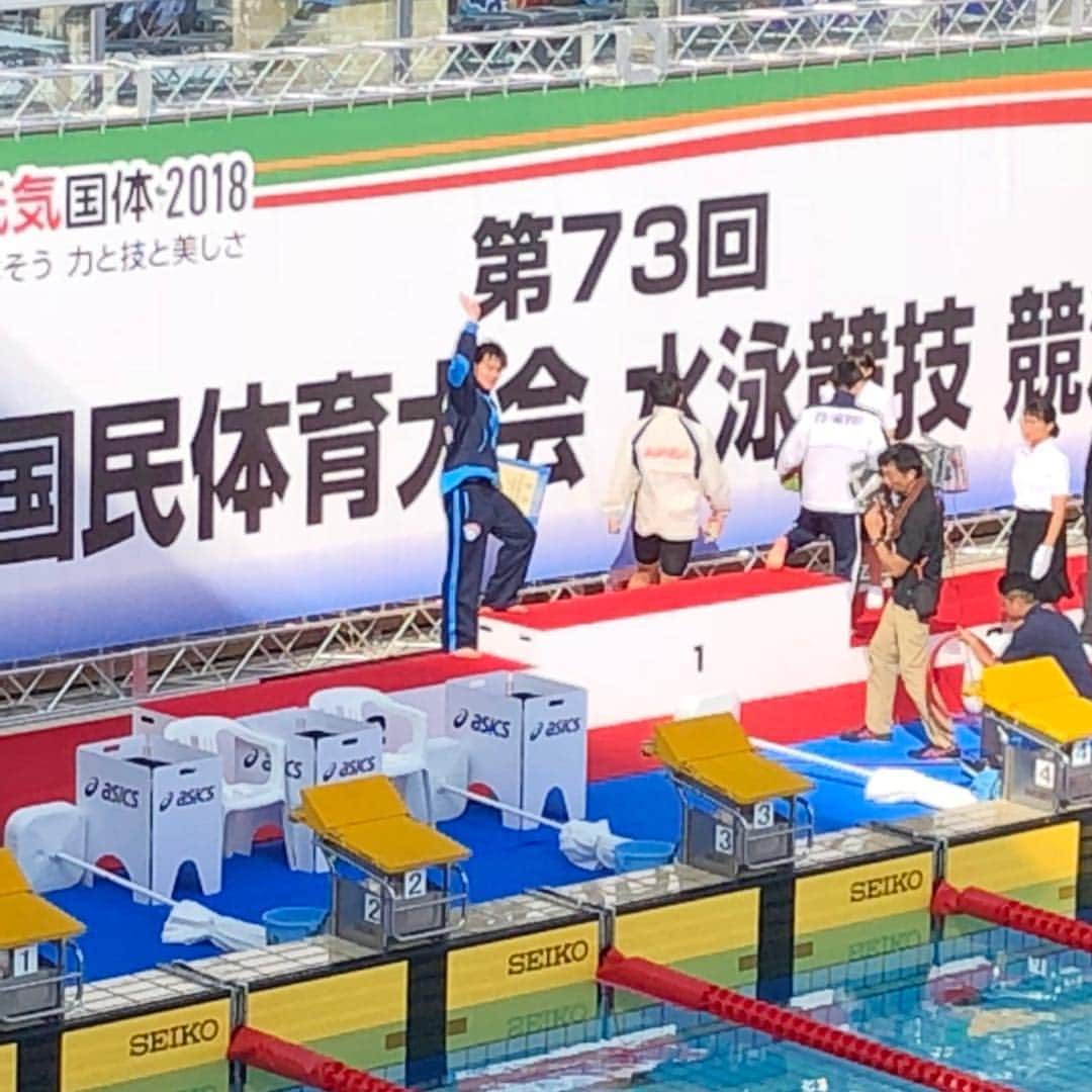 竹内智哉のインスタグラム：「国体で200m個人メドレー準優勝しました！ 明日の4×50mフリーリレーの出場します！ 出場できない塩浦慎理さんの思いを背負って頑張ります！ #福井国体  #川根正大」