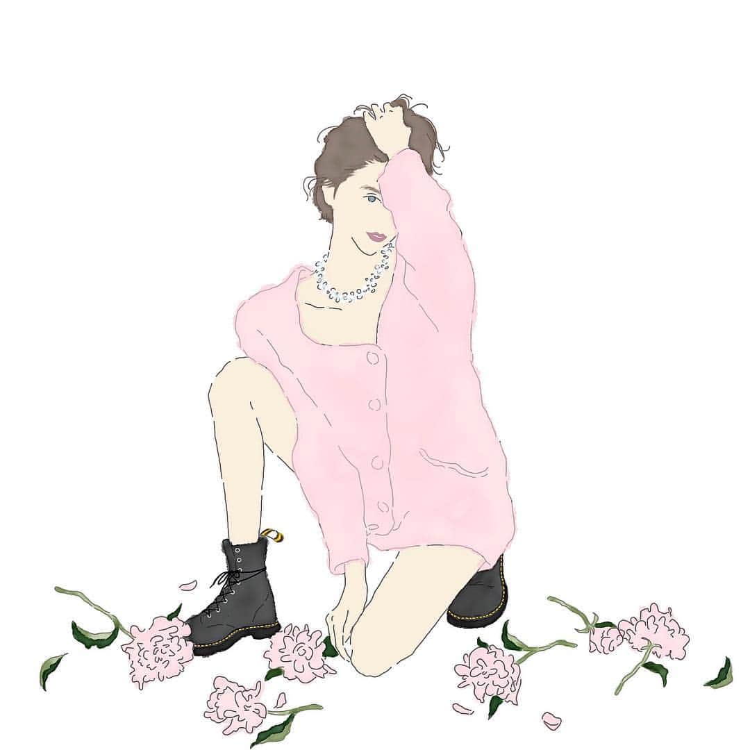 古谷有美さんのインスタグラム写真 - (古谷有美Instagram)「✔️ Like no one else.  Dress yourself. ・ ・ #ショートカットがお似合い #森星 さん #みんみん画伯 #illustration#girl#pink#hikarimori」10月12日 17時37分 - yuumifuruya