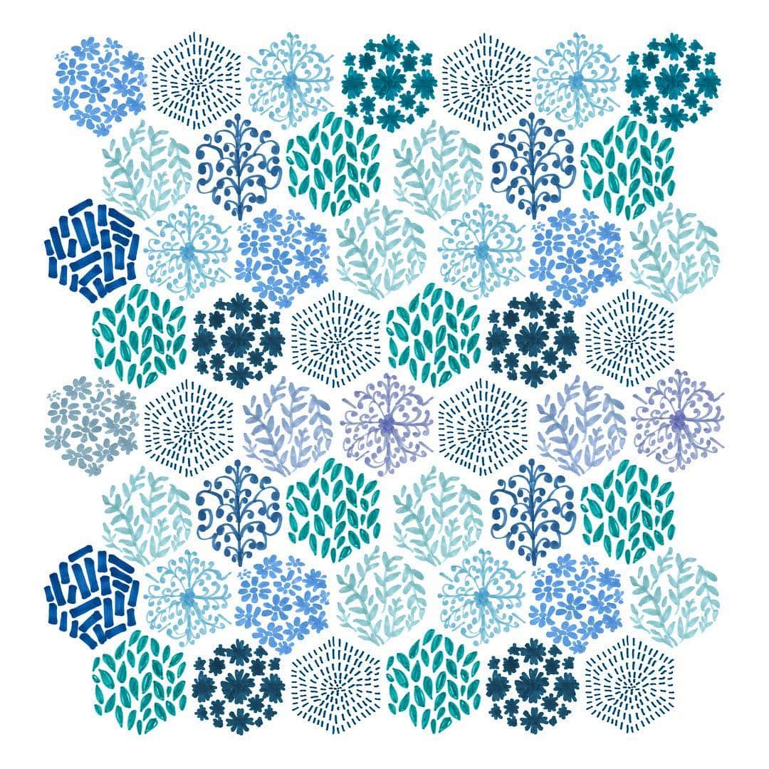 関根正悟さんのインスタグラム写真 - (関根正悟Instagram)「“TILE” ・ blue through green ・ #shogosekine #tile #textile #textiledesign」10月15日 17時30分 - shogosekine0319