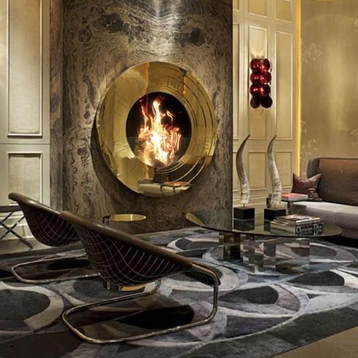 Interior123.com のインスタグラム：「Interesting fireplace idea and great decor overall. Rate 1-10? 🤷🏻‍♂️☺️ 📸 @algisskara」