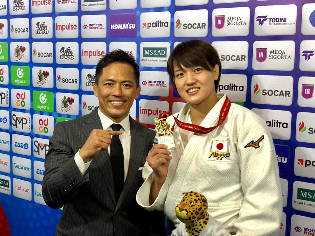 野村忠宏さんのインスタグラム写真 - (野村忠宏Instagram)「新井千鶴選手、大会2連覇おめでとう🥇 世界柔道選手権は大会5日目。初日から全階級でメダル獲得、出場した全選手がメダル獲得の快進撃を見せてくれてます🇯🇵🥋 #大会5日目 #女子70kg級 #世界柔道選手権 #アゼルバイジャン #バクー #フジテレビ柔道中継 #ナビゲーター #JudoWorlds2018 #Azerbaidzhan #Baku」9月25日 0時56分 - nomura60kg