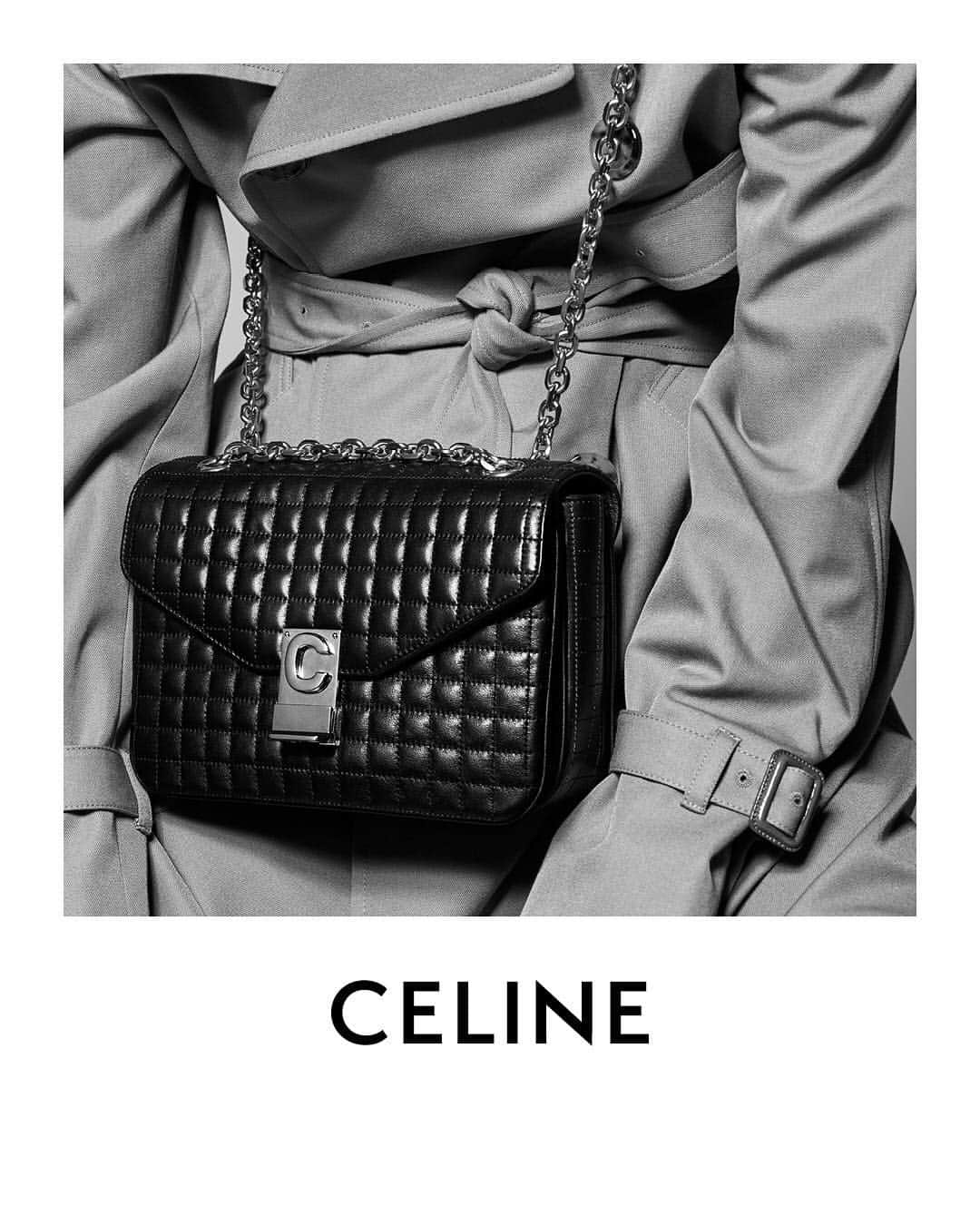 Celineさんのインスタグラム写真 - (CelineInstagram)「THE MONOGRAM “C” BAG IS INSPIRED BY A 1970s HISTORICAL CELINE CLOSURE. ⠀⠀⠀⠀ THE QUILTED “TABLET” PATTERN WITH ITS SQUARE FORMAT IS ALSO A SIGNATURE FEATURE FROM CELINE BAGS OF THE 1980s. ⠀⠀⠀⠀ THE DIAMOND FACETED “TRIOMPHE” CHAIN IS A REDESIGN OF THE CHAIN LINKS THAT ENCIRCLE THE ARC DE TRIOMPHE IN PARIS, WHICH IS THE ORIGIN OF THE TRIOMPHE HOUSE MONOGRAM. ⠀⠀⠀⠀ AVAILABLE FROM NOVEMBER 2018 ⠀⠀⠀⠀ #CELINEBYHEDISLIMANE #CELINEC」9月25日 23時08分 - celine