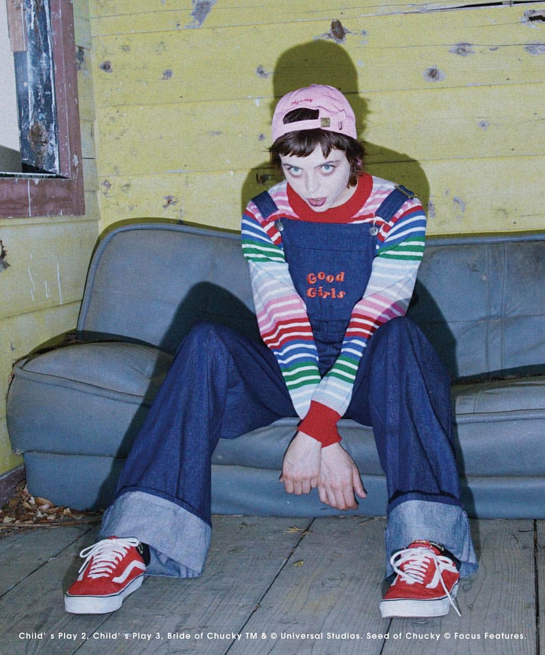 Aymmy in the batty girlsのインスタグラム：「【9/28(Fri) ON SALE】﻿ ﻿ ホラー映画で有名な、﻿ チャイルドプレイのチャッキーとの﻿ コラボアイテムがついに明日9/28(Fri)より発売開始‼️﻿ ﻿ 数に限りがございますので、﻿ 気になる方はお早めにっ👀✨﻿ ﻿ ［発売店舗］﻿ @batty_garage ラフォーレ原宿店﻿ Aymmy ONLINE STORE﻿(12:00~) ZOZOTOWN(順次発売)﻿ ﻿ ※予約商品をお買い上げのお客様へ。﻿ 予約商品は、ZOZOTOWNへ入荷次第の順次配送となります。9/28発売日とは異なりますのでご了承ください。﻿ ﻿ #aymmy ﻿ #aymmyinthebattygirls﻿ #battygarage﻿ #childplay #chucky #horror」