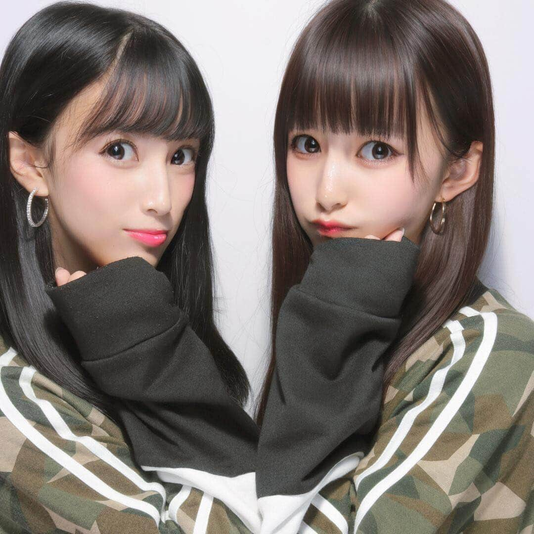 高橋真生のインスタグラム：「🤩🤩🤩 * * #おそろっち#あんまう#髙橋真生#佐藤杏樹#ngt48」