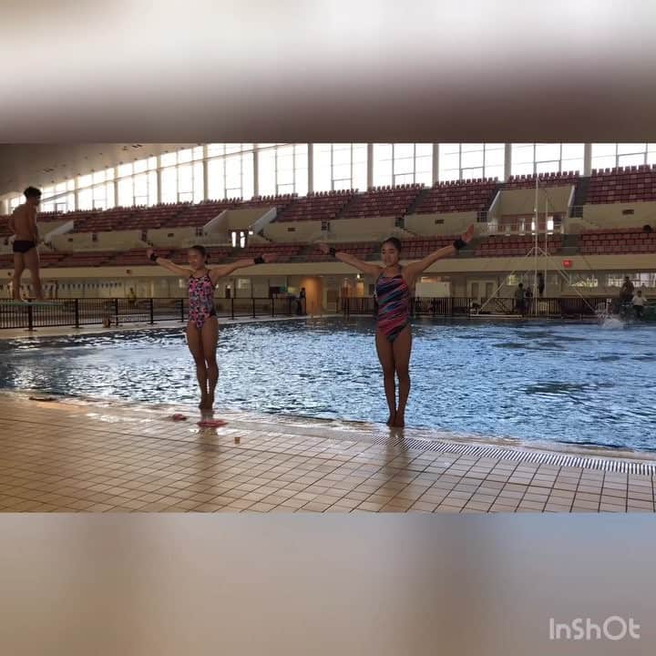 のインスタグラム：「It was the first day of Platform synchro!! ・ 初めてにしてはよく合ったし楽しかった。 世界で戦えるように二人で頑張ります！ ・ ・ #plamform #syncro #とびこみ #2018 #mai」