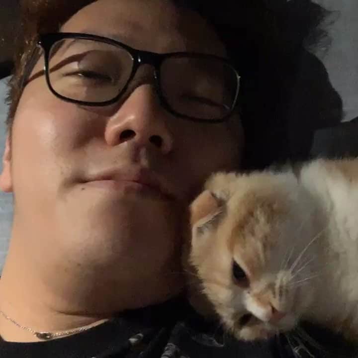 HIKAKINのインスタグラム：「まるおとおねんね😭💕💕💕」