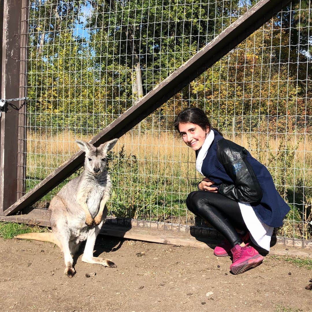 コートニー・マンスールのインスタグラム：「Kanga and Roo . . . . . . #kangaroo #kelowna #britishcolumbia #visitBC #visitkelowna #kanga #roo #nike #koral #bestleggings #fall #autumn #kangaroocreekfarm」
