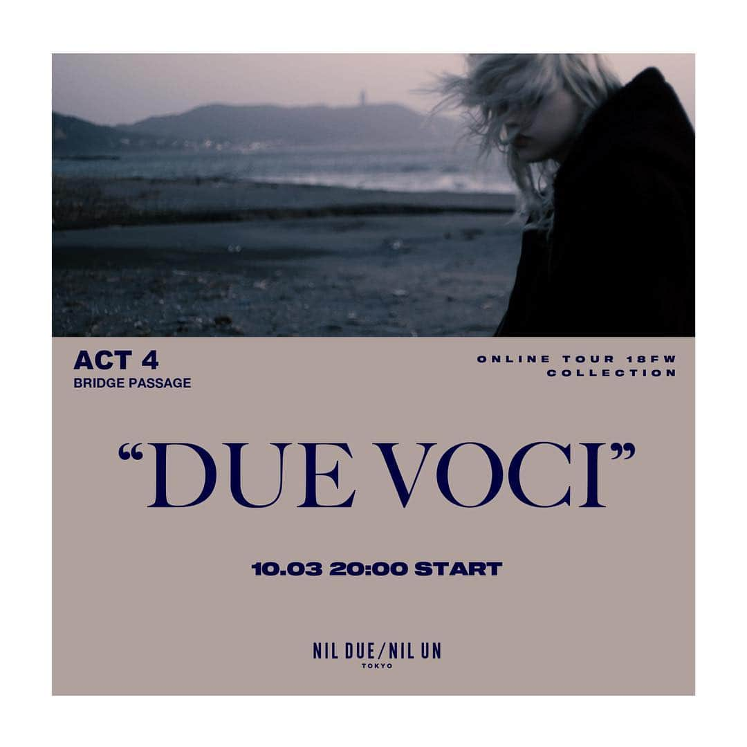 RUKI さんのインスタグラム写真 - (RUKI Instagram)「NIL DUE / NIL UN  TOKYO  NEW ITEM  18FW COLLECTION 【ACT4_“DUE VOCI”】の販売が決定致しました。 商品公開＆NIL DUE / NIL UN TOKYO ONLINE SITEリニューアルOPENは10月3日20:00となります。更に同日受注販売もスタート！ ■受注販売期間 10月3日(水)20:00～10月10日(水)20:00  #nilduenilun #nilduenilun_tokyo #thegazette #ruki #act4 #duevoci #fallwinter #instagood」10月1日 20時05分 - ruki_nilduenilun