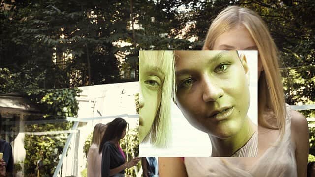 ヴィオネのインスタグラム：「Vionnet | Still Frame from the Spring Summer 19 Art Performance Fashion Presentation Backstage Video | by Jonathan Emma Make-up and Nails courtesy of @inglot_cosmetics @inglot_italy  Hair courtesy of @beautick_official @beppedeliaofficial  Vionnet sneakers made by @blackdioniso . #vionnet #vionnetparis #madeleinevionnet #mfw #ss19 #artperformance #fashionpresentation #instastyle #instafashion」
