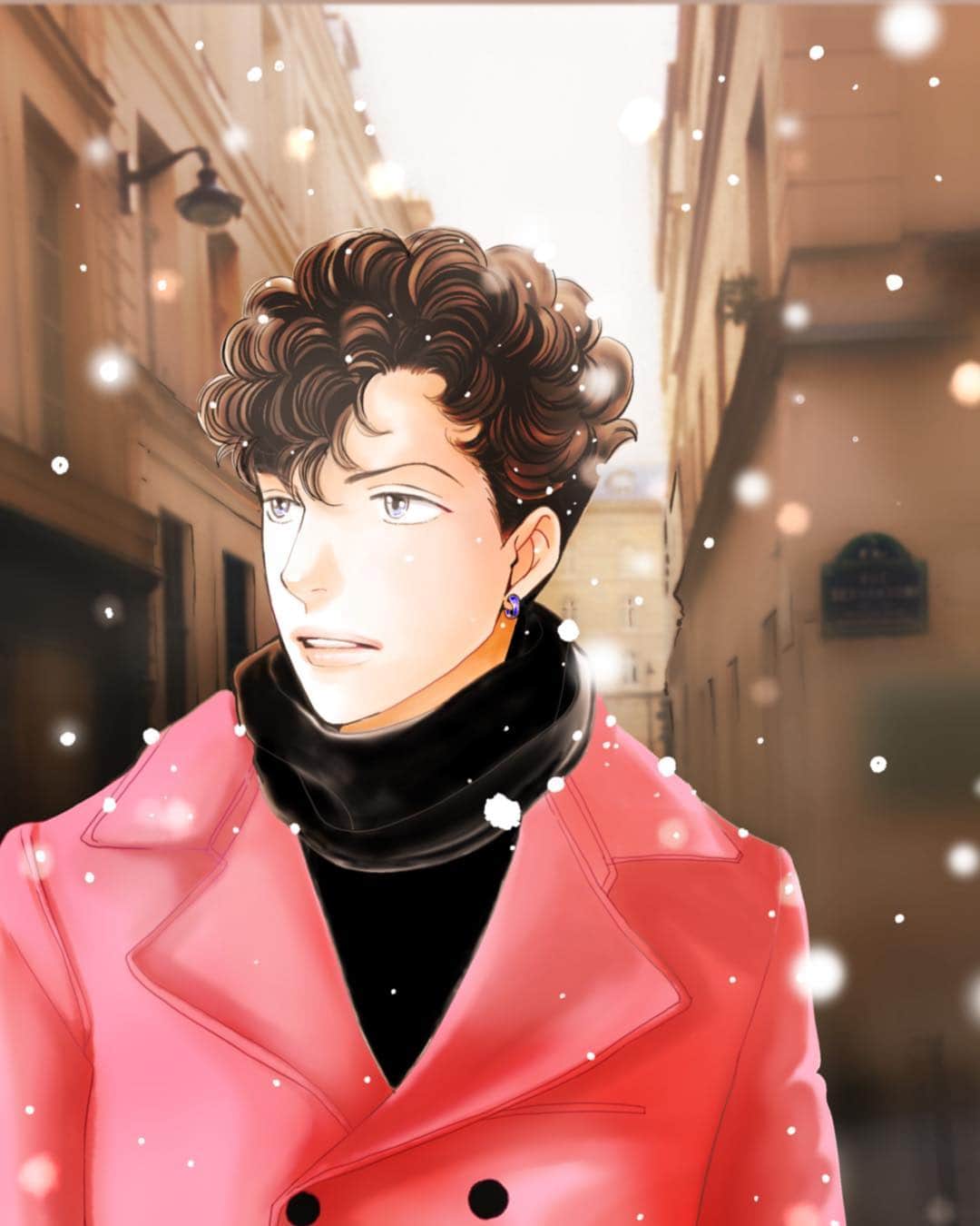 神尾葉子さんのインスタグラム写真 - (神尾葉子Instagram)「雪のヨーロッパを描きたくなって⛄️ やっぱり類かな〜と思ったけど なんとなく、ここは道明寺で。 寒いのが似合わないけど、たまにはいいかも✨  #f4  #道明寺司 #花より男子 #フランス」10月6日 7時06分 - yoko.kamio