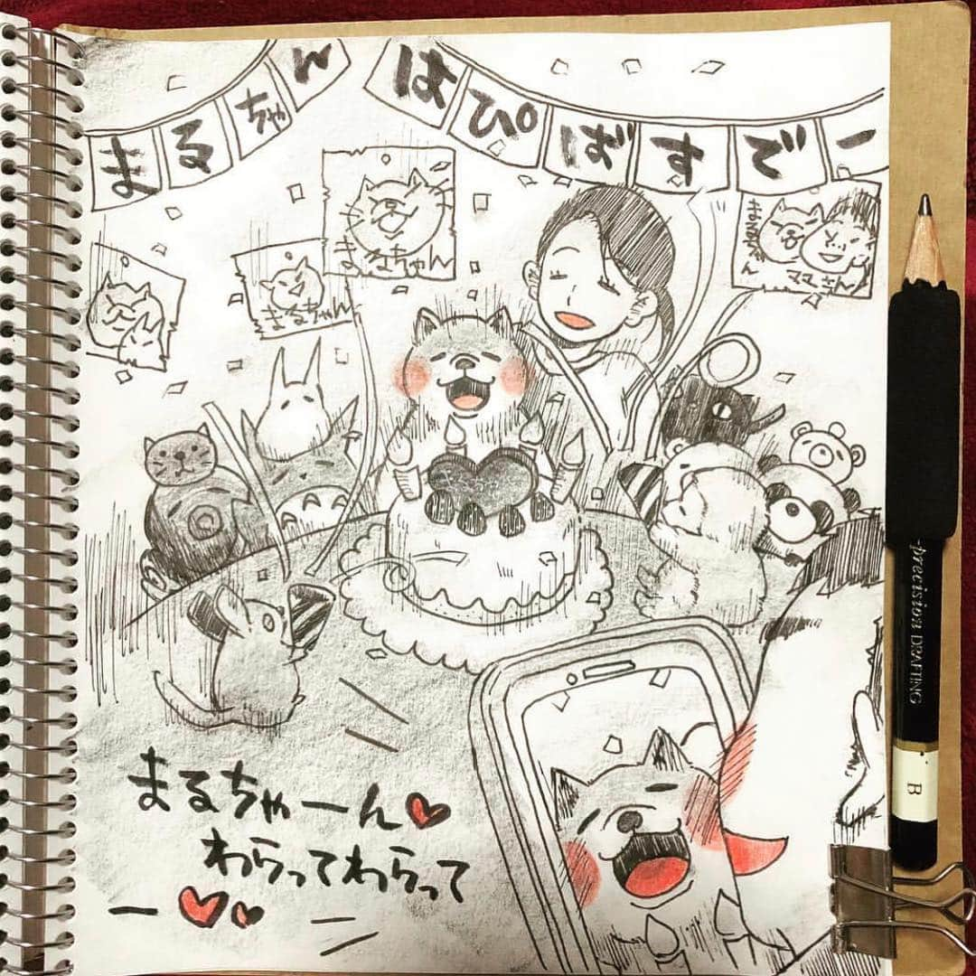 まる（まるたろう）さんのインスタグラム写真 - (まる（まるたろう）Instagram)「I was very glad to get a present from her @koguma2990 ！ she has a great talent✨🐶👧🏻✨お絵かきが上手な @koguma2990 さんにプレゼントもらったんだ〜✨ #上手だよね〜 #パパはまぁまぁうまいねって言ってる🙄 #絵本ももらったの😍 #ギャラリーに飾っておくから #みんな見に来てね」10月9日 18時41分 - marutaro