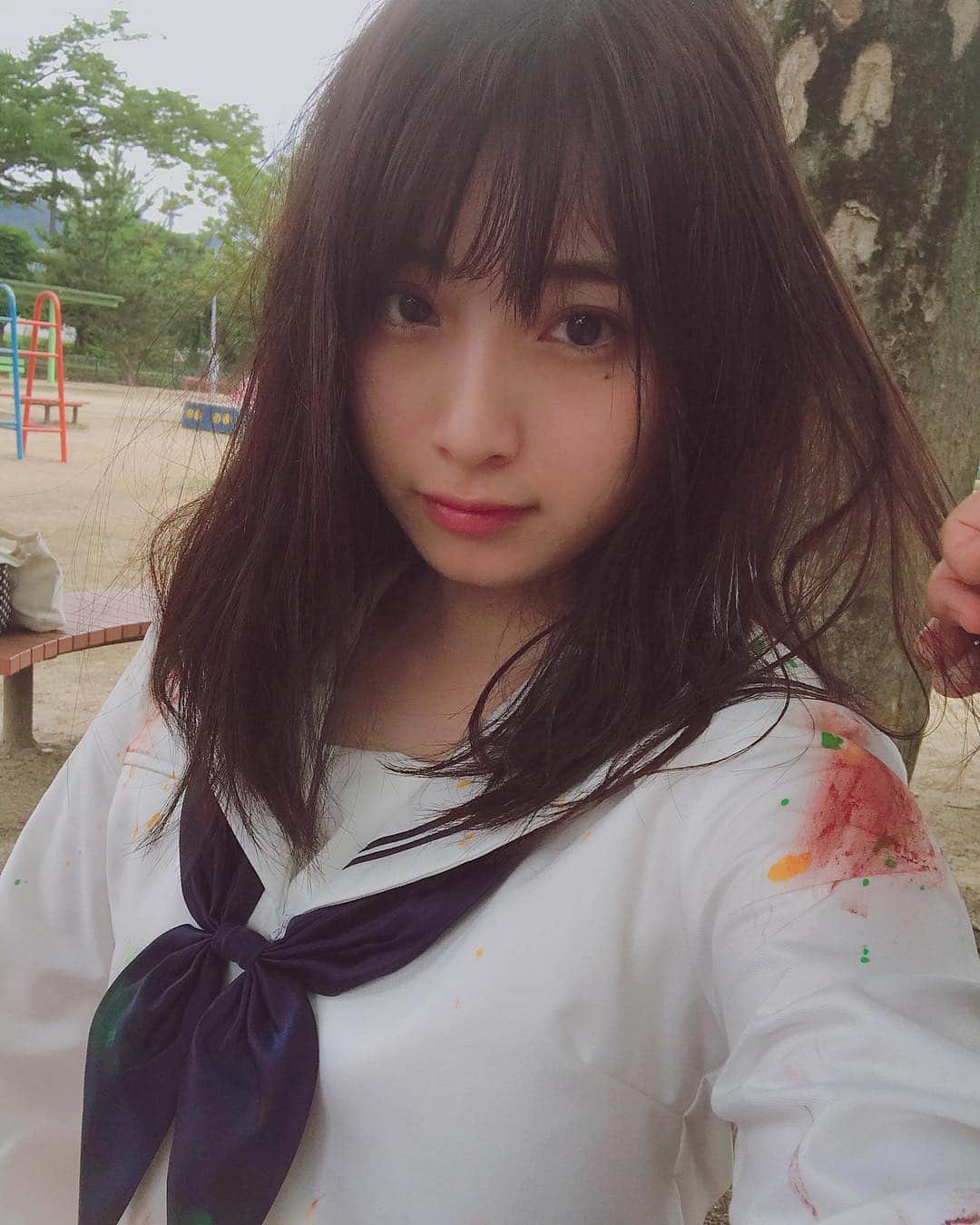 のインスタグラム：「このあと、深夜24:30〜 TOKYO MX他『神ノ牙-JINGA-』. Episode1にゲスト出演させていただきます！ 初めてのアクションにも挑戦しました💪🏻 この絵の具まみれな私は どうなってしまうのでしょう😈 ぜひ、ご覧ください。 #神ノ牙」