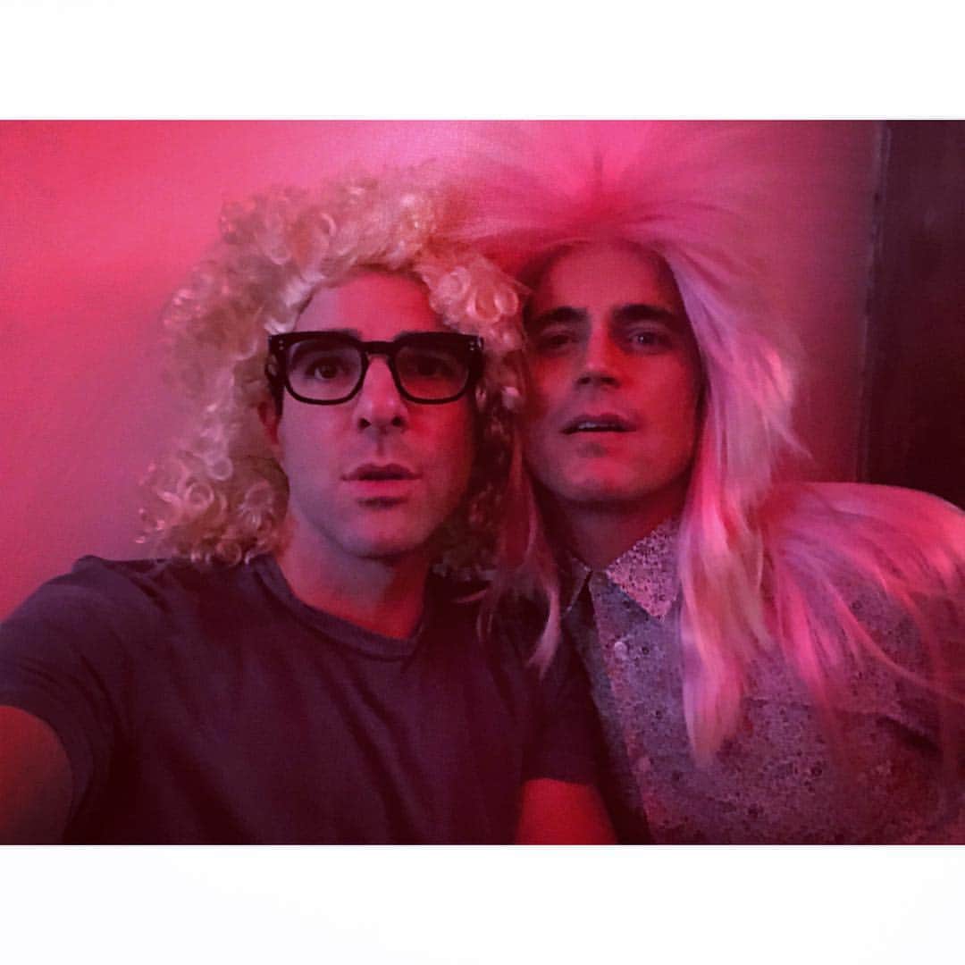 ザカリー・クイントのインスタグラム：「sometimes there are wigs... but ALWAYS there is love. happiest of birthdays to one of the funniest most generous talented men i know. @mattbomer miss you madly and lerve you more!!!」