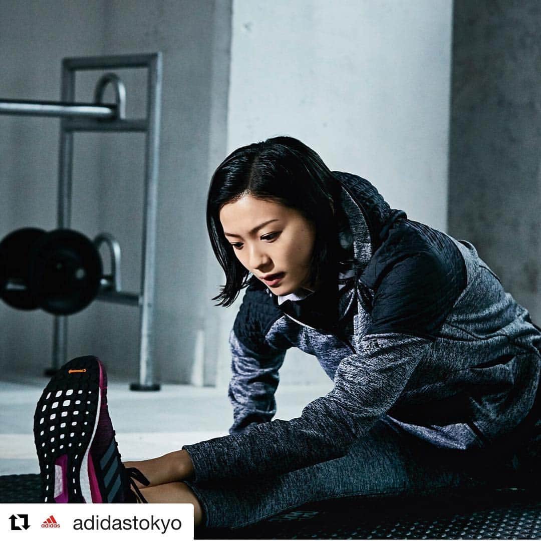 のインスタグラム：「#Repost @adidastokyo with @get_repost ・・・ 自分を変えるのは、自分。 M4T クライマウォームジャケットで、寒さに負けずトレーニング。 --- @nana_eikura #CLIMAWARM #adidasWomen #adidastokyo #アディダス #榮倉奈々」