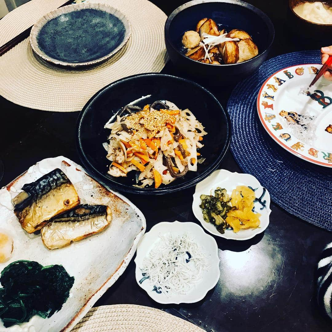 大草直子さんのインスタグラム写真 - (大草直子Instagram)「秋の食欲、マジで止まらない。大丈夫かな。お財布落として出て来ないけど、元気になったよ♡ #costanova @aokiyoshifumi  #さんに頂いた #深いネイビーの深鉢 #里芋を素揚げし #チキンボールと #味付けし #ネギを浮かせた餡をかけた #茶色いメニューをのせました #ネイビーとブラウン #ミラネーゼやね」11月6日 19時50分 - naokookusa