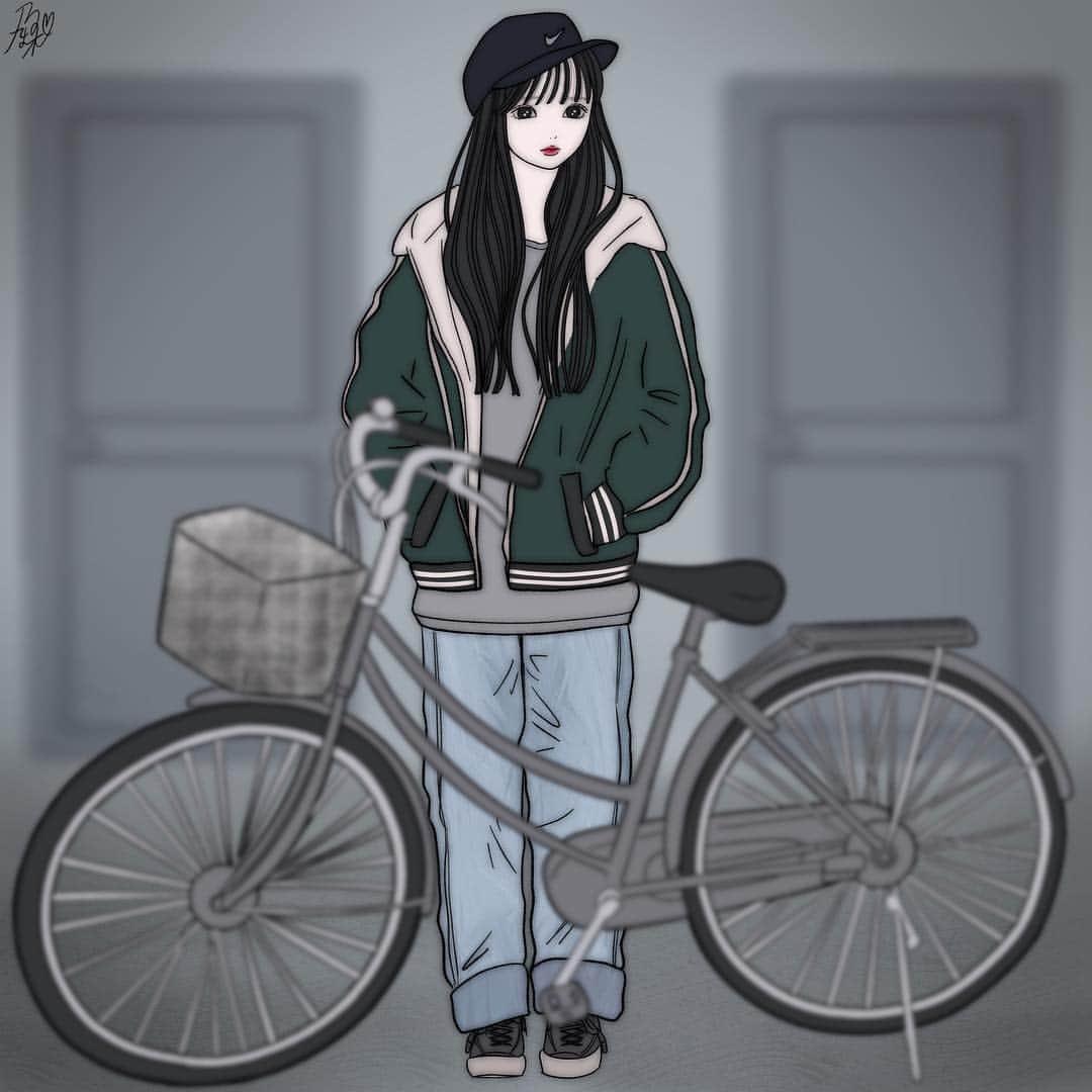 乃の木そよさんのインスタグラム写真 乃の木そよinstagram チャリで来た メンズライク ファッションイラスト ファッション 今日のコーデ パッツン ロングヘア イラスト 絵描き 絵 Art Illustration 古着 古着女子 11月6日 時33分 Sooooyoooon