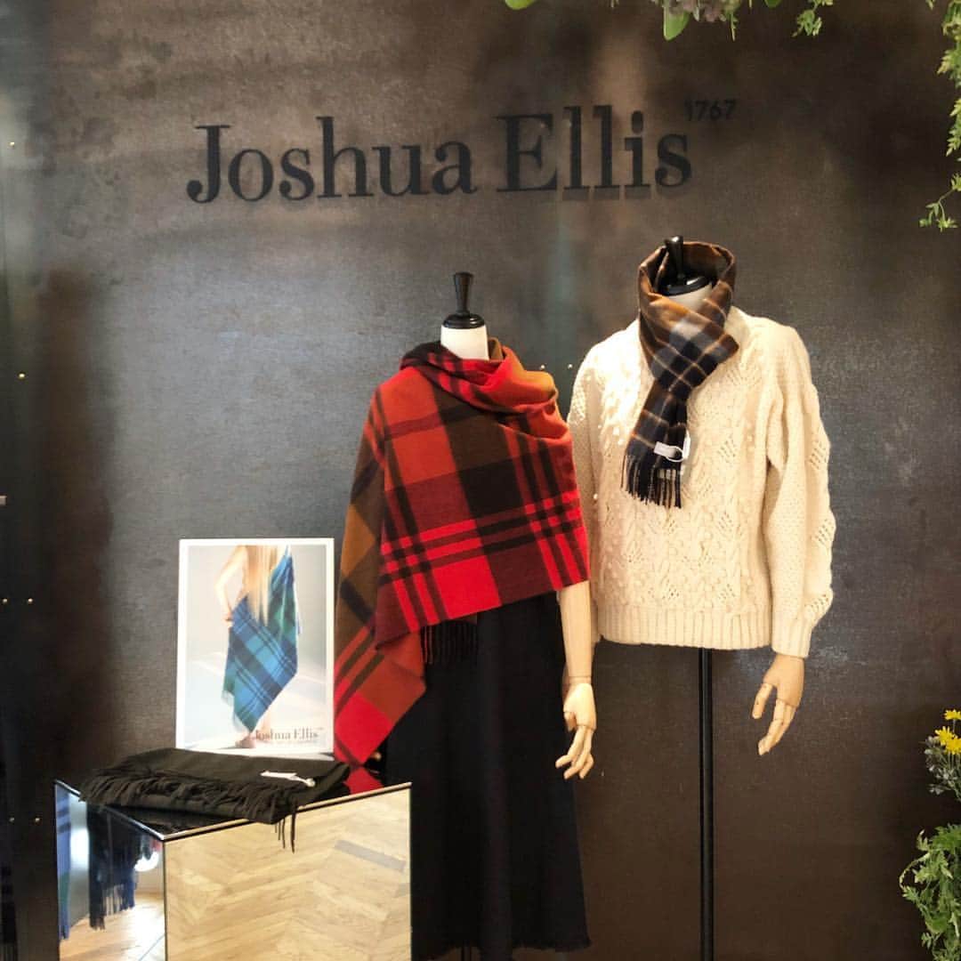 進藤やす子さんのインスタグラム写真 - (進藤やす子Instagram)「Joshua Ellis @greenwich.showroom のストール、今年はイエロー系チェックにしました💛 . 昨年、寒色系を2枚（写真1枚目）買ったので雰囲気の違う暖色系に。 . 現在南青山で期間限定ショップがオープン中！これだけジョシュアエリスのストールを見られるのは貴重✨ . ちなみにお問い合わせのあったパープル×カーキのストール（1、7枚目）ですが、やはり昨年のシーズンカラーでした😖  これ定番でもいいくらいカッコいいカラーリングですよね💦 . . #joshuaellis #ジョシュアエリス #カシミアストール」11月9日 14時49分 - yasukoshindo