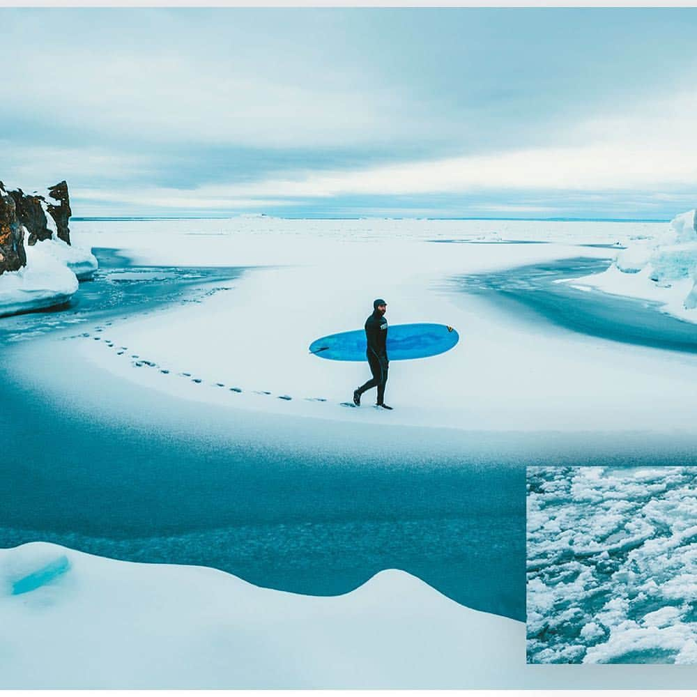 ティム・ケンプルのインスタグラム：「The search for waves along Lake Superior in the winter is real. I learned this first hand when we spent a couple weeks this past February chasing elusive waves on the Great Lakes . We hung with a small crew of dedicated surfers that study  the winds daily and then cross their fingers as they hustle to their favorite ‘breaks’. Sometimes driving hours to get there. • • More often than not we would arrive to the point, or the bay, to find it frozen over or packed in by the floating lake ice. Then we waited. If we were lucky the wind kicked on and there would soon be waves. Most of the time though we just stared in awe of the surreal beauty of this place. • • Check out the @camp4collective film ‘Surfer Dan’ - link in bio. 📷 @willsaundersphoto @merrell @upsurferdan」