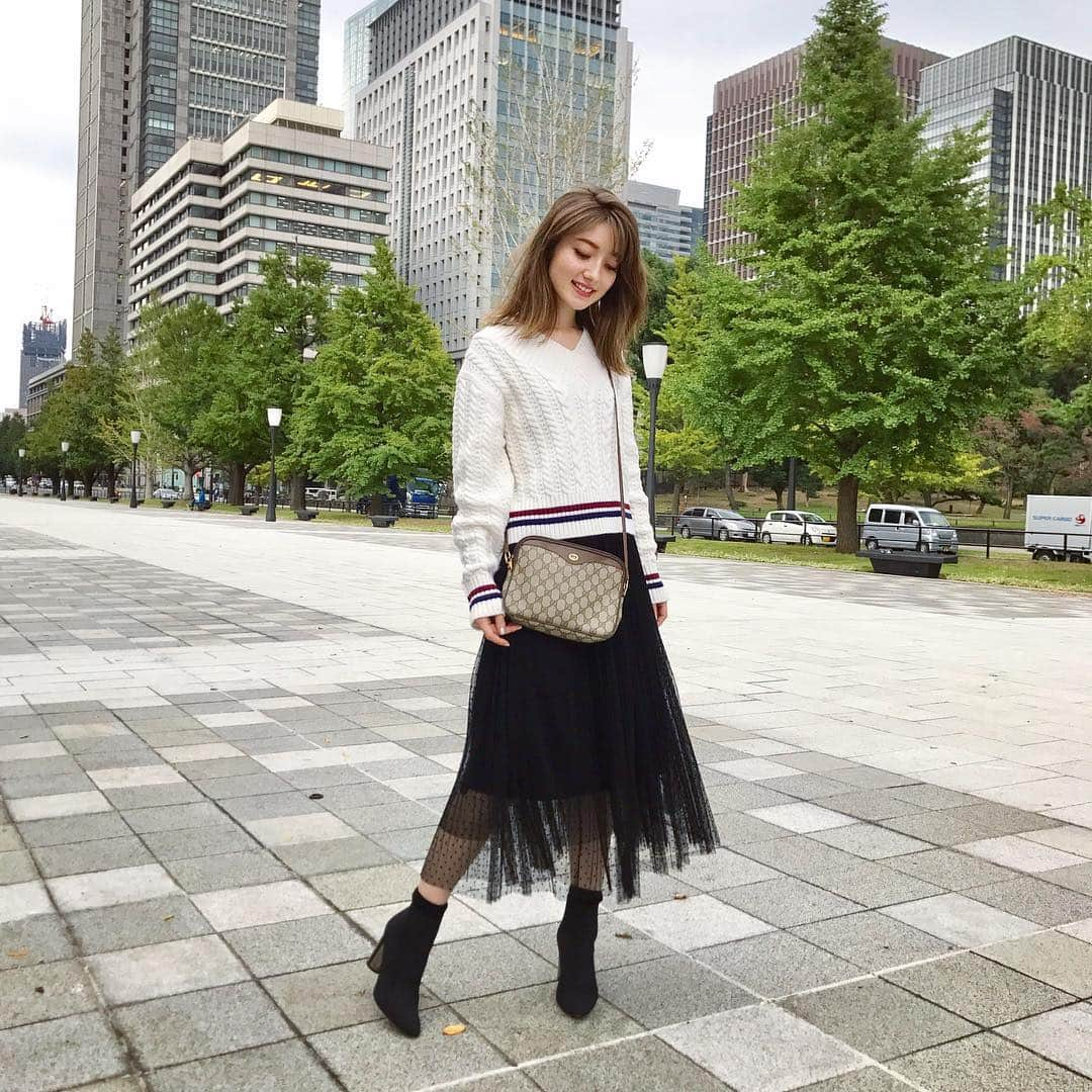 ティファニー春香さんのインスタグラム写真 - (ティファニー春香Instagram)「. スカートの気分の日🐿🍁 #ootd #outfit #autumnstyle #秋服」10月18日 21時44分 - tiffanyharuka