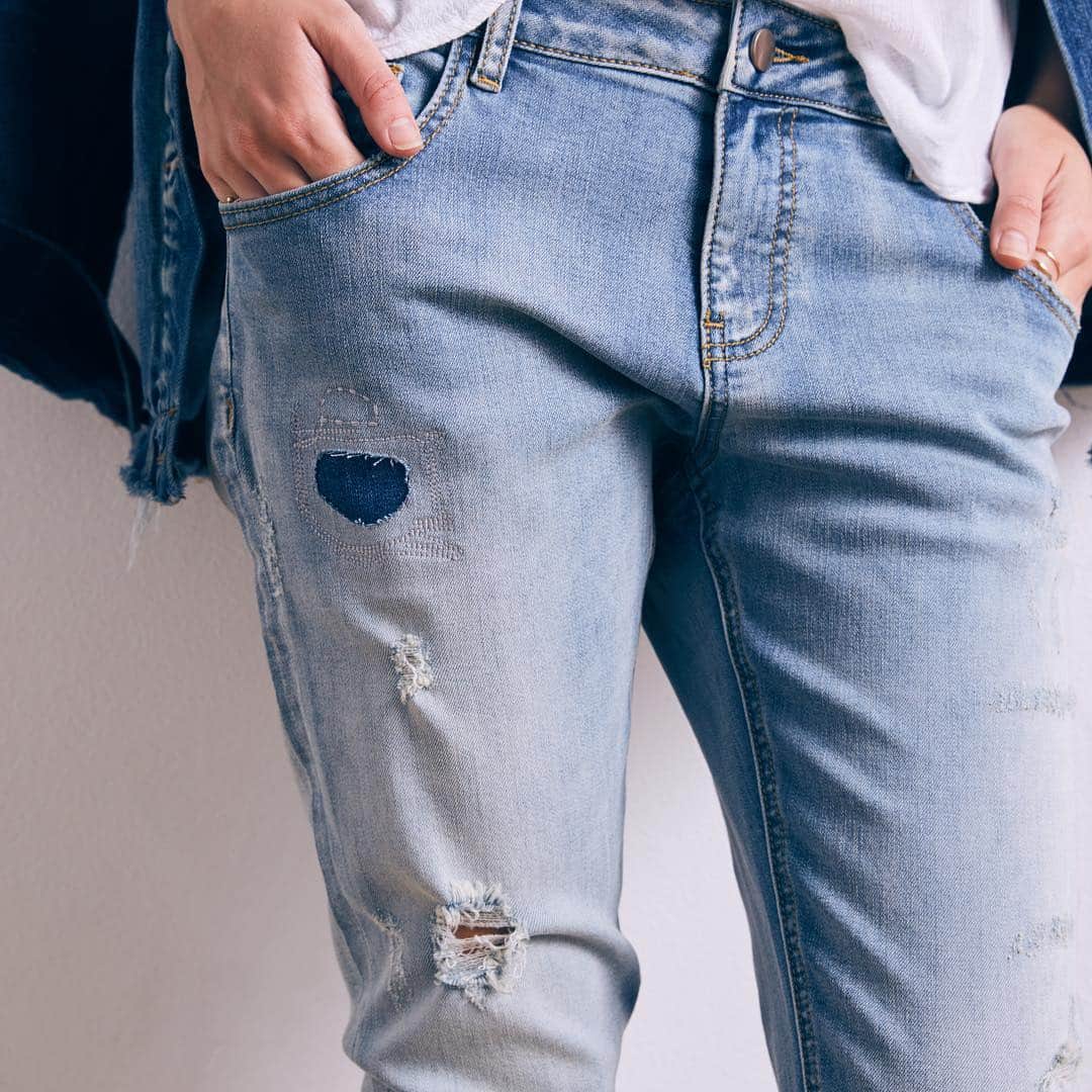 アールジーンのインスタグラム：「Double denim kind of day.」