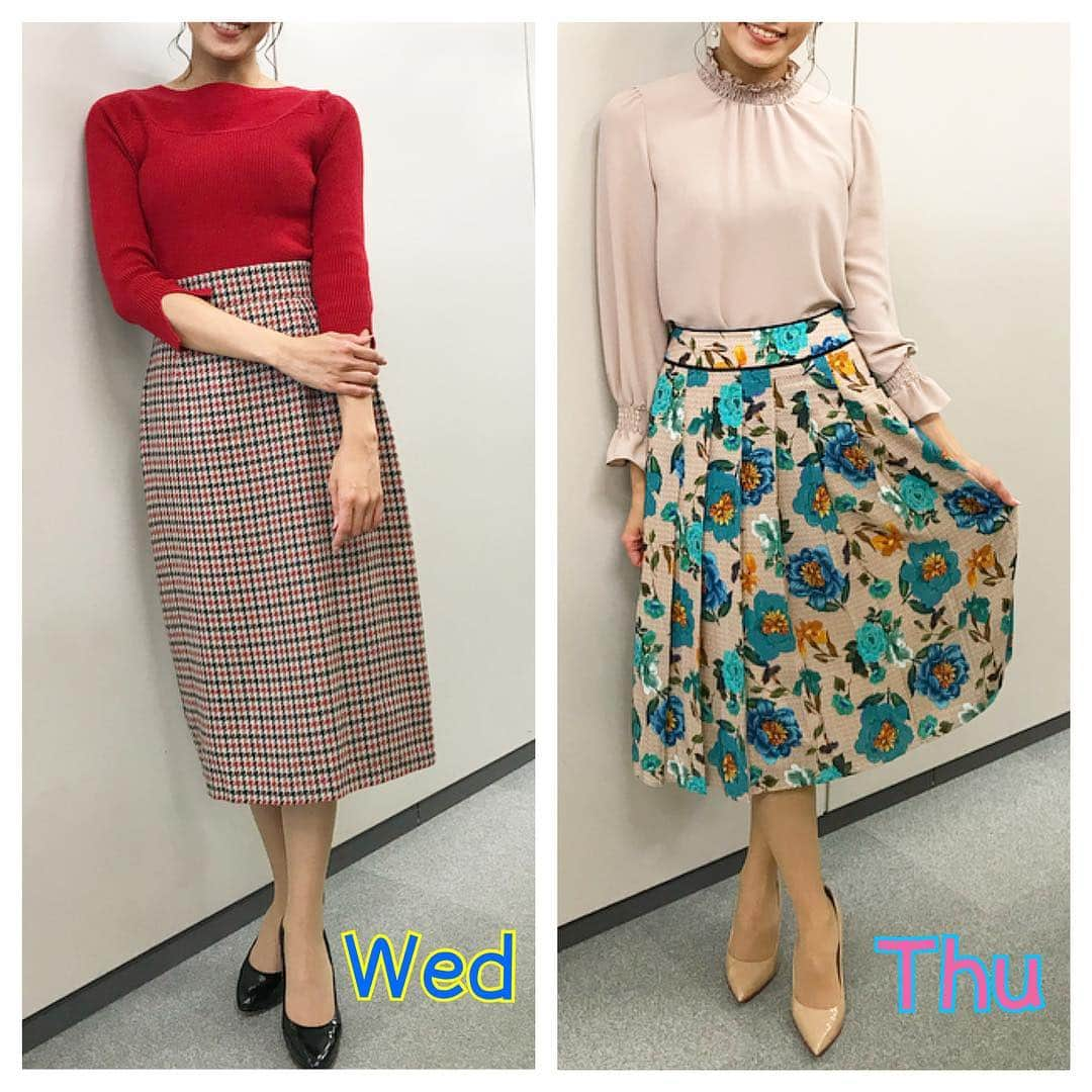 永島優美さんのインスタグラム写真 - (永島優美Instagram)「* 👗Weekly Coordinate(10/15- )👠 * 1週間お疲れ様です♪ きょうは兵庫から「めざまし日本つながるプロジェクト」中継🤗 無事に終えられてよかったです✌🏻✌🏻 * - - - - - - - - - - - - - - - - - - - 👗#weeklyコーデ （Mon＆Tue ▶︎ Wed＆Thu ▶︎Fri中継 & Sun先週ジャンクはお休み🙏🏻） #coordinate #めざましテレビ  #水曜日のスカートの形がお気に入り♡」10月19日 22時34分 - yuumi_nagashima