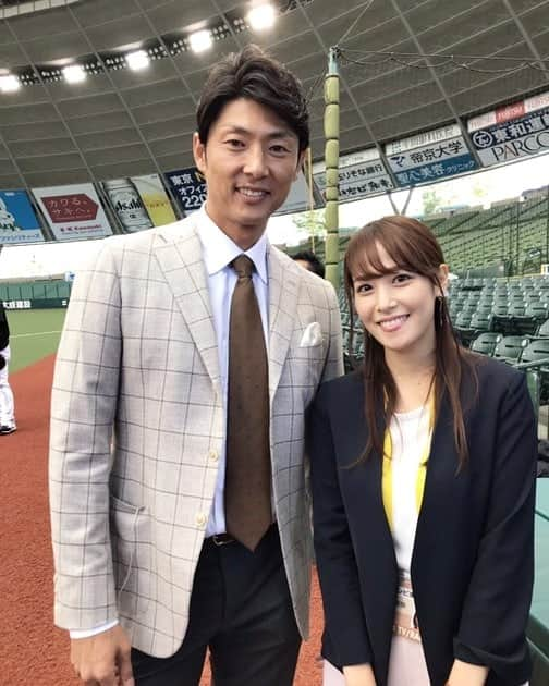 テレビ東京「SPORTSウォッチャー」さんのインスタグラム写真 - (テレビ東京「SPORTSウォッチャー」Instagram)「TVQ九州放送の取材でメットライフドームに来ていたウォッチャーファミリー #斉藤和巳 さんと #鷲見玲奈 アナ  斉藤さんは『そろそろ接戦になりそう』と予感。乱打戦が続く中、果たして第４戦はどのような展開となるのか！？注目です！  #全力笑顔 #斉藤和巳 #鷲見玲奈」10月20日 12時10分 - minspo_tvtokyo