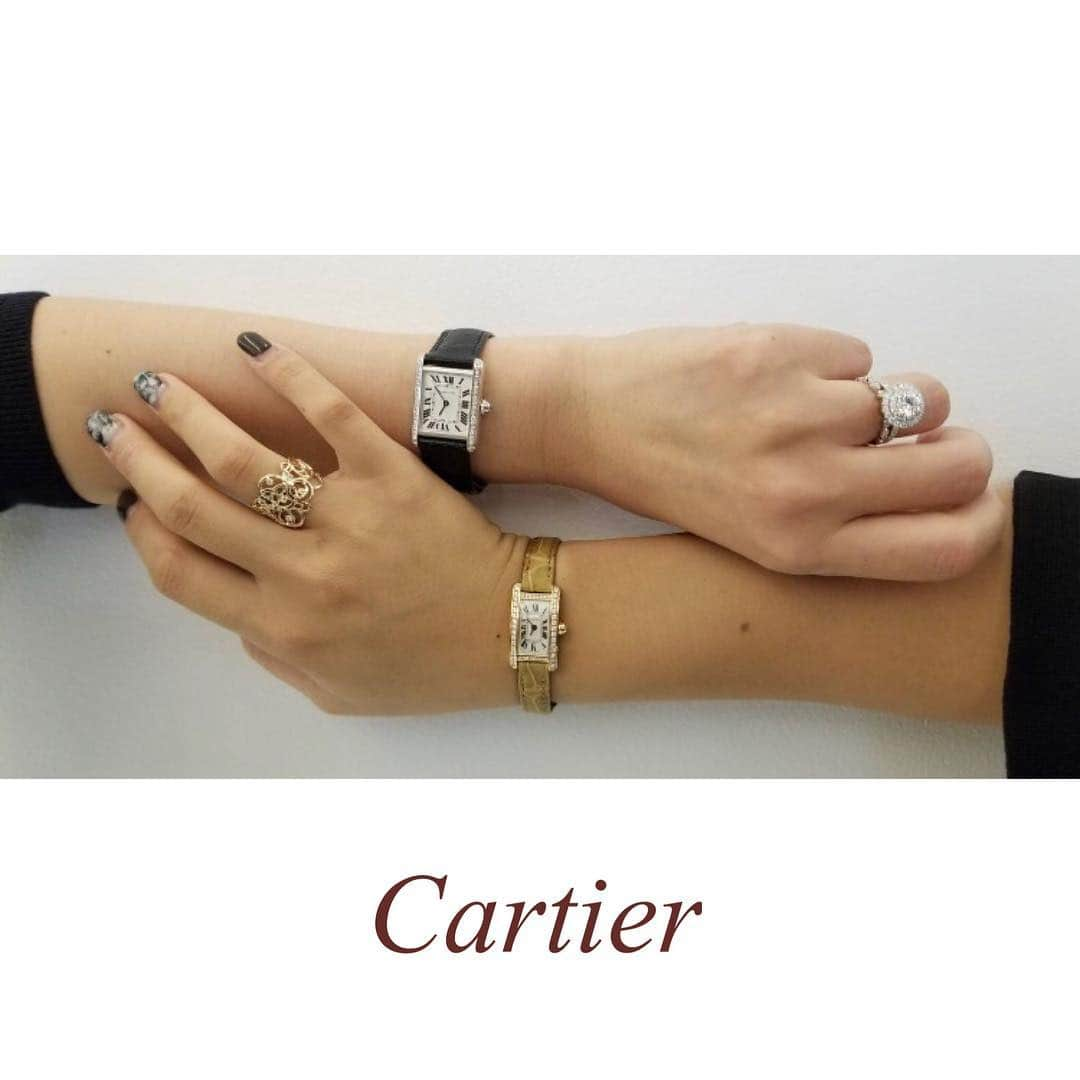 福井駅前ジュエリーパリさんのインスタグラム写真 - (福井駅前ジュエリーパリInstagram)「【Cartier スタッフコーデ】 スタッフ津っちゃん&マリナコーデはタンクルイとタンクアメリカン🇺🇸💛 ホワイトゴールドとピンクゴールドのケースには同じ色味のジュエリーを着けるとバランスが取りやすいです♫ 皮ベルトタイプは気分でベルトを変えて気分転換することができるのも嬉しいポイント😆 女性憧れのカルティエ…パリ女子スタッフのカルティエ所持率は100パーセントです💕みんなの手元も是非チェックしてみて下さい☺️」10月20日 7時14分 - j_paris_fukui