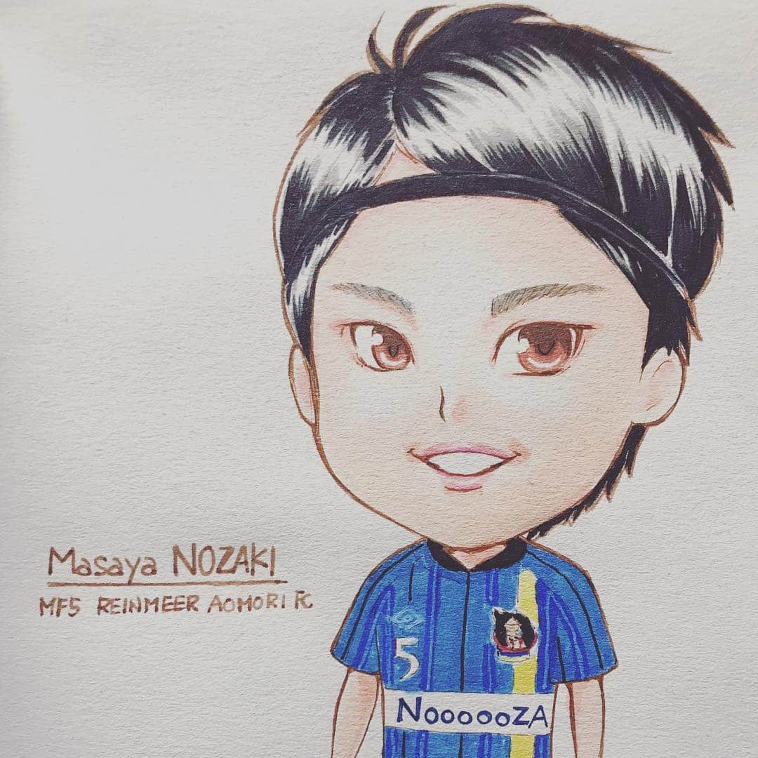 野崎雅也のインスタグラム：「毎回カッコよく描いてもらえてありがたいです😜✍️🙏 #reinmeeraomori  #ラインメール青森 #Noooooza #Loveisall」
