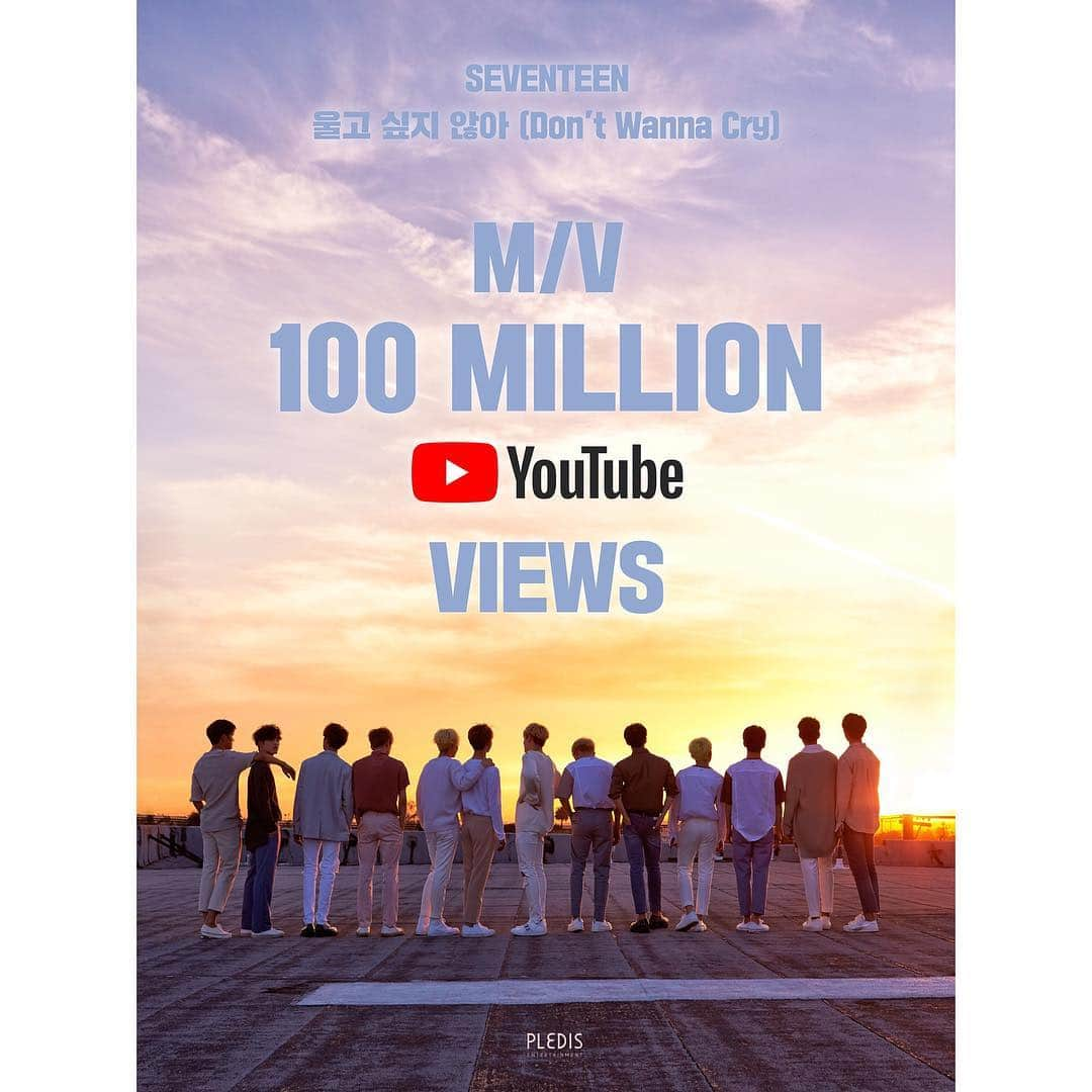 SEVENTEENさんのインスタグラム写真 - (SEVENTEENInstagram)「SEVENTEEN(세븐틴) '울고 싶지 않아 (Don't Wanna Cry)' M/V Hits 100 Million Views🎉  #SEVENTEEN #세븐틴 #울고_싶지_않아 #Dont_Wanna_Cry  #DontWannaCry100MViews #DWC100MillionViews」10月24日 0時00分 - saythename_17