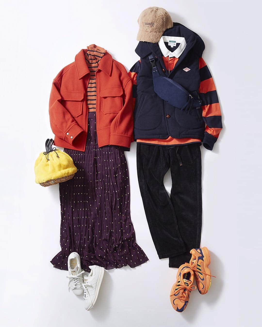 ルミネ公式のインスタグラム：「リンクコーデに黄色バッグがアクセント #ジャケット ¥26,000+TAX #バッグ レディース ¥13,800+TAX #ニット ¥3,990+TAX #スカート ¥22,000+TAX #スニーカー レディース ¥15,000+TAX #ベスト ¥19,800+TAX #シャツ ¥18,000+TAX #スニーカー メンズ ¥16,000+TAX #パンツ ¥10,000+TAX #キャップ ¥4,200+TAX #バッグ メンズ ¥8,000+TAX ・ [ #LUMINEMAGAZINE ] #lumine #ルミネ #ルミネ池袋 #ジャーナルスタンダードレリューム #レディアゼル #アーバンリサーチロッソ #イエナ #ビームス #ootd #outfit #fashion #coordinate #コーディネート #ファッション #デイリーコーデ #コーデ #フォロー #山脇道子 http://magazine.lumine.ne.jp/?p=78640 ※商品の価格や取り扱い状況は撮影時点のもので、変更になることがあります。」