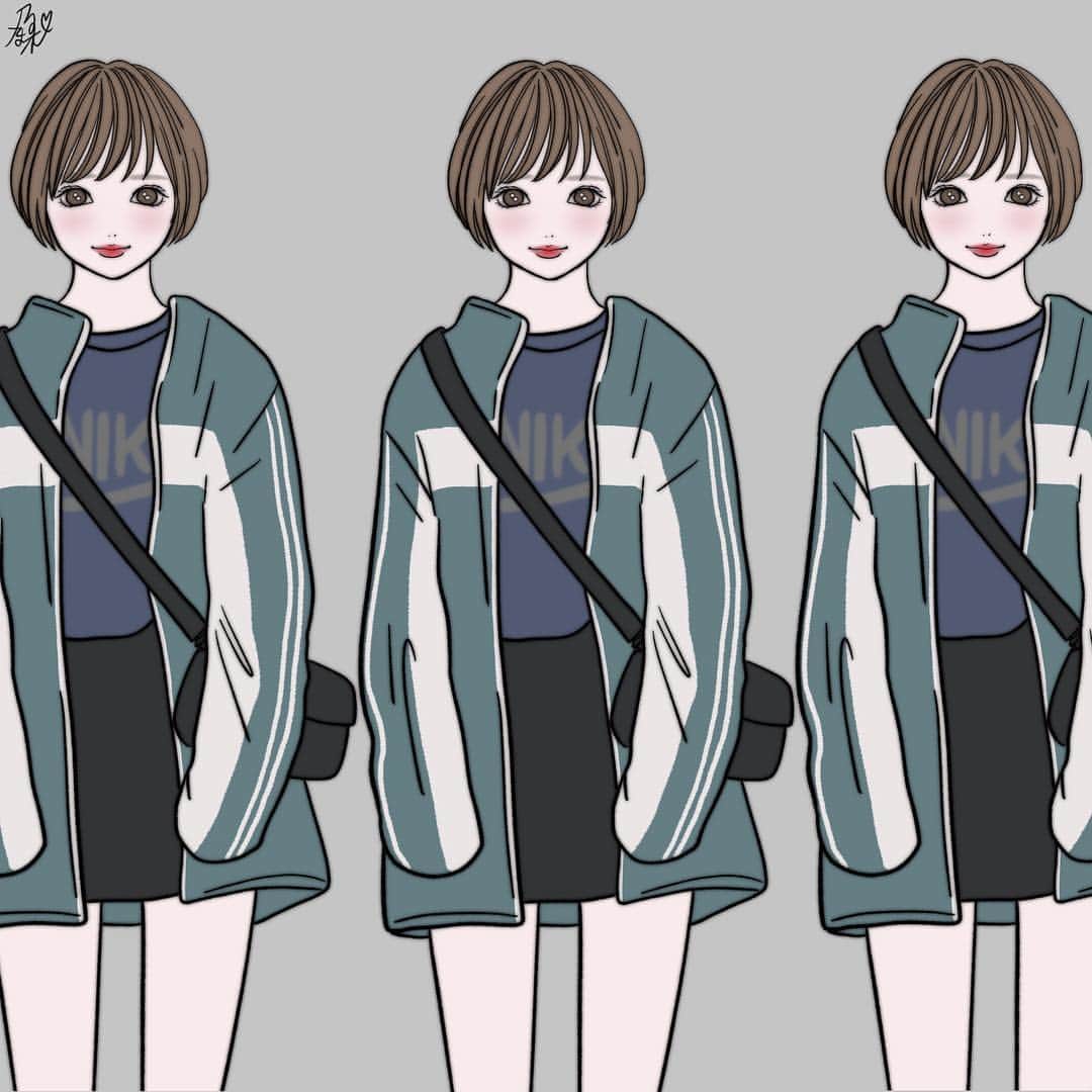 乃の木そよさんのインスタグラム写真 乃の木そよinstagram あんまり描かないショートヘア ファッション イラスト ファッション 今日のコーデ パッツン イラスト 絵描き 絵 Art Illustration 古着 古着女子 古着イラスト ショートヘア
