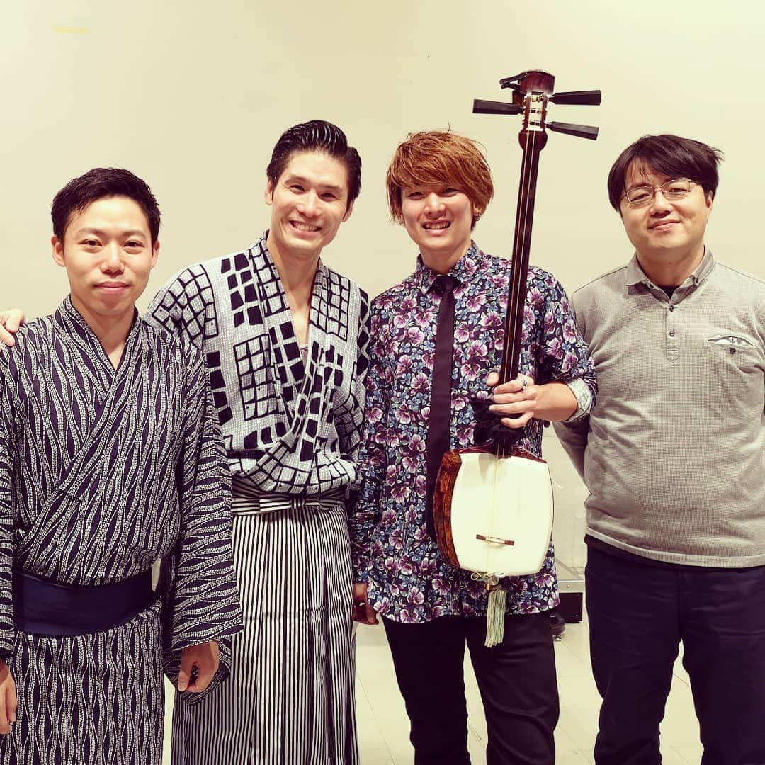 梅川壱ノ介（舞踊家）のインスタグラム：「. .本日初集結、1117大分！ . .本番が今から楽しみ🙌🙌🙌 .全力で駆け抜けます‼️ . . . . #匹田大智 #藤間涼太朗 #中谷政文 #nhk #大分 #梅川壱ノ介 #日本舞踊」