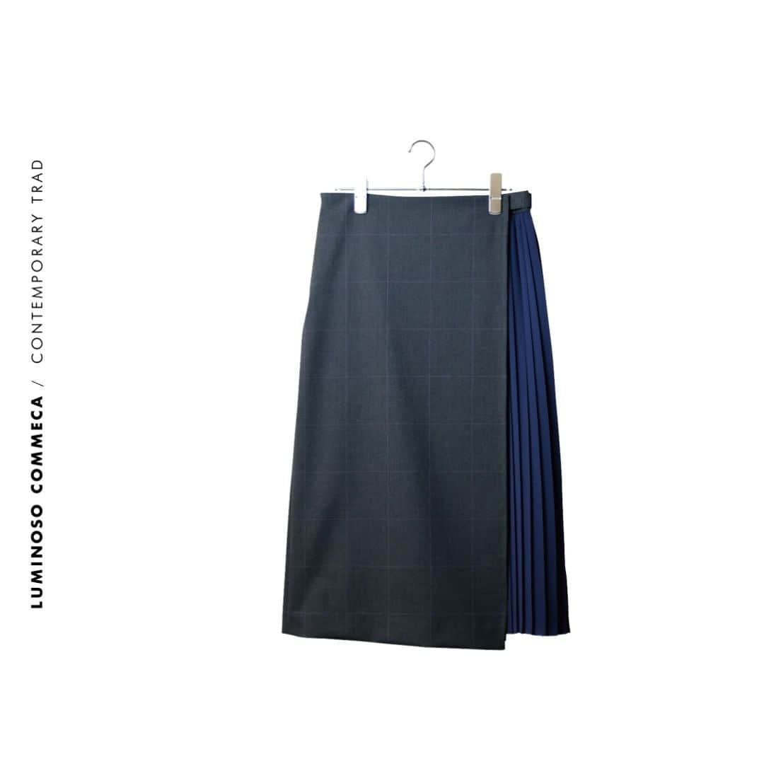 LUMINOSO COMMECAさんのインスタグラム写真 - (LUMINOSO COMMECAInstagram)「. タイトスカートと、プリーツスカートを 組み合わせリメイクしたようなデザイン。 落ち着いたグレンチェックが上品な印象を与えてくれる。 . #ルミノーゾコムサ#ルミノーゾ#コムサ#luminosocommeca#luminoso#commeca#fashion#japanfashion#2018aw#トレンド#ファッション#秋コーデ#着回し#着回しコーデ#キャリアウーマン#お仕事コーデ#オフィスコーデ#大人カジュアル#きれいめカジュアル#カプセルコレクション#トラッド#スカート#ラップスカート#アシンメトリースカート#タイトスカート#プリーツスカート#スカートコーデ#グレンチェック#チェック#リメイク風」10月25日 18時12分 - luminosocommeca_official