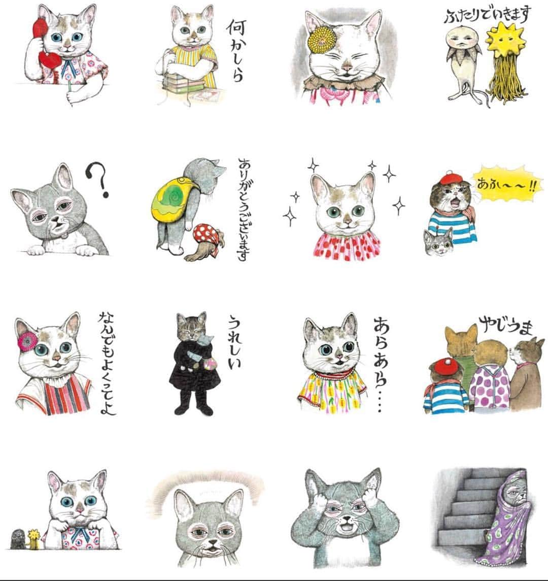 ヒグチユウコさんのインスタグラム写真 - (ヒグチユウコInstagram)「#ほんやのねこ LINEスタンプ出来ました！  https://line.me/S/sticker/4729826」10月26日 16時33分 - yukohiguchi3