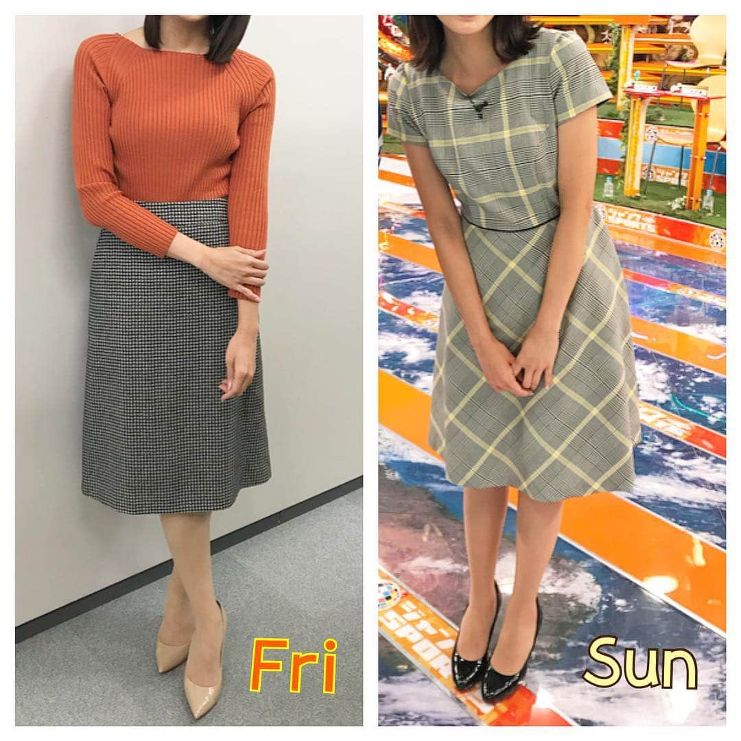 永島優美さんのインスタグラム写真 - (永島優美Instagram)「* 👗Weekly Coordinate（10/21-）👠 * 1週間お疲れ様です♪ もう10月も終わりですね🎃 * 衣装で襟元が珍しい切り替えになっているワンピースを着ました✨ * - - - - - - - - - - - - - - - - 👗#weeklyコーデ （Mon＆Tue ▶︎ Wed＆Thu ▶︎ Fri＆Sun） #coordinate #めざましテレビ #ジャンクスポーツ #月曜の白コーデも珍しかったです👻」10月28日 19時33分 - yuumi_nagashima