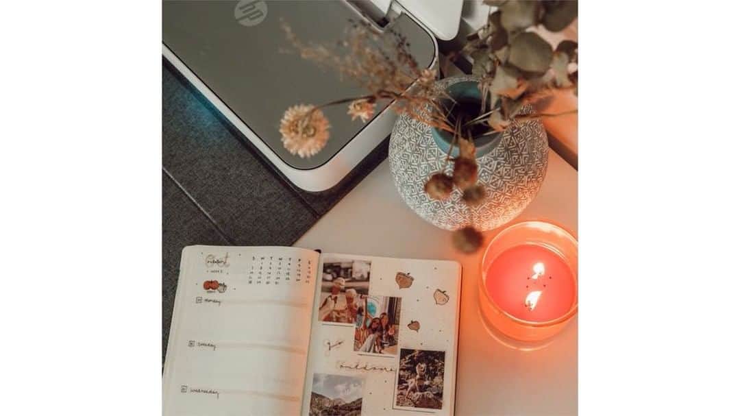 W E Y L I Eのインスタグラム：「I love that with the @HP Tango X Smart Home Printer from @bestbuy, I can easily print my photos using the app from my home and add them to my album Growing up in the 90s, I remember my family would buy film cameras and we would take photos with them on birthdays, vacations, and holidays. I always looked forward to finishing a roll of film because that meant we could take it to the store and have the pictures developed. Starting now, I want to reinvent the way I create memories. Every month at the end of my bullet journal monthly spread, I want to dedicate a page to photos I took that month. How will you reinvent the way you create memories? #ad」