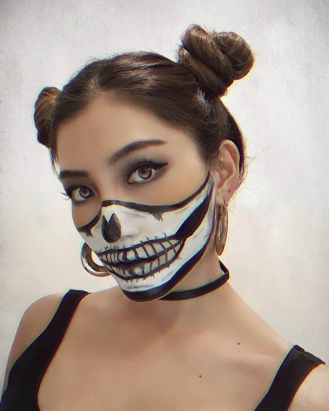 HARUEさんのインスタグラム写真 - (HARUEInstagram)「#halloweenmakeup 💀💀🔥🔥🔥 #dayofthedead  #halloween #halloweencostume  #ハロウィン #ハロウィンメイク #ハロウィン仮装 #カップル #カップルフォト #夫婦」10月31日 15時43分 - harue0104