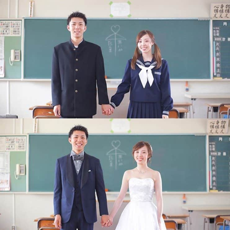 プレ花嫁の結婚式準備サイト marry【マリー】さんのインスタグラム写真 - (プレ花嫁の結婚式準備サイト marry【マリー】Instagram)「⋆*❁ 中学や高校、大学で出会った#新郎新婦 さんに 挑戦してほしい#ウェディングフォト 💕 . #ウェディングドレス と#タキシード で 決める前に、少しタイムスリップ✨ 出会った当時の#制服 や髪型で 懐かしいあの頃の二人を再現💗 . 付き合った時のドキドキを思い出して、 改めて夫婦になった幸せを噛み締めちゃいますね💫 . 母校の教室や通学路、思い出の公園などで 撮影してみてはいかがでしょうか🌿 . photo by @photo_the_lovel *  #花嫁 #プレ花嫁  #結婚式レポ  #結婚準備 #結婚式  #結婚 #結婚式準備  #披露宴 #プロポーズ #婚約 #卒花 #卒花嫁 #marry #marryxoxo  #母校前撮り #同級生婚 #同級生夫婦 #同級生カップル #カップルフォト #カップルコーデ #前撮り#制服デート #高校生カップル」10月31日 21時17分 - marryxoxo_wd