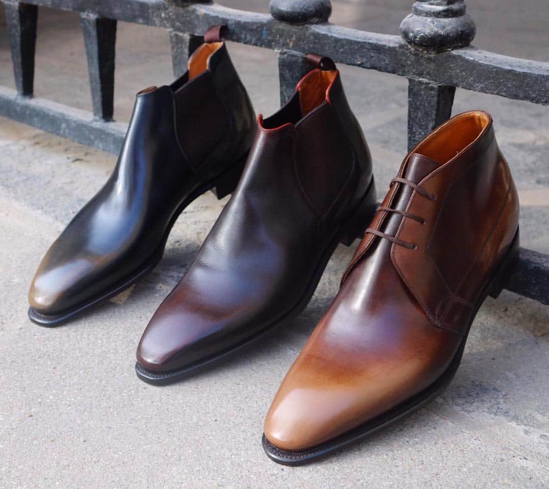 のインスタグラム：「There’s a Corthay boot waiting to be paired up with all your favourite Winter outfits! 🍁 #Corthay #Paris #Boots #Bella #Paco #Patina #OldBlack #Ebene #OldWood #Shoes #MadeInFrance #TheFinestShoes #LaCouleurCestCorthay #Shoeporn」