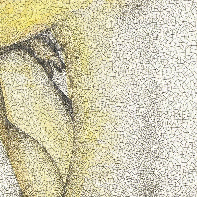 のインスタグラム：「Title 【 元想進 】1994 #veinsofaleaf #skeltonleaf  #pencildrawing #gouachepainting #contemporary #paper #print #80sartwork #drawing #watercolorpainting #japaneseart #minimalism #japonismes #allhandwork #keitojoh」