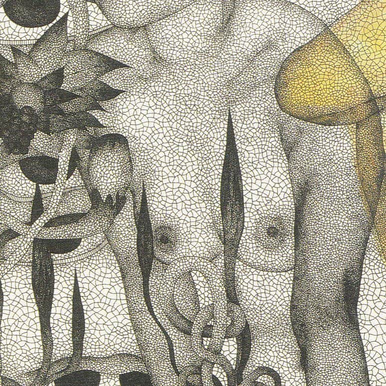のインスタグラム：「Title 【 元想進 】1994 #veinsofaleaf #skeltonleaf  #pencildrawing #gouachepainting #contemporary #paper #print #80sartwork #drawing #watercolorpainting #japaneseart #minimalism #japonismes #allhandwork #keitojoh」