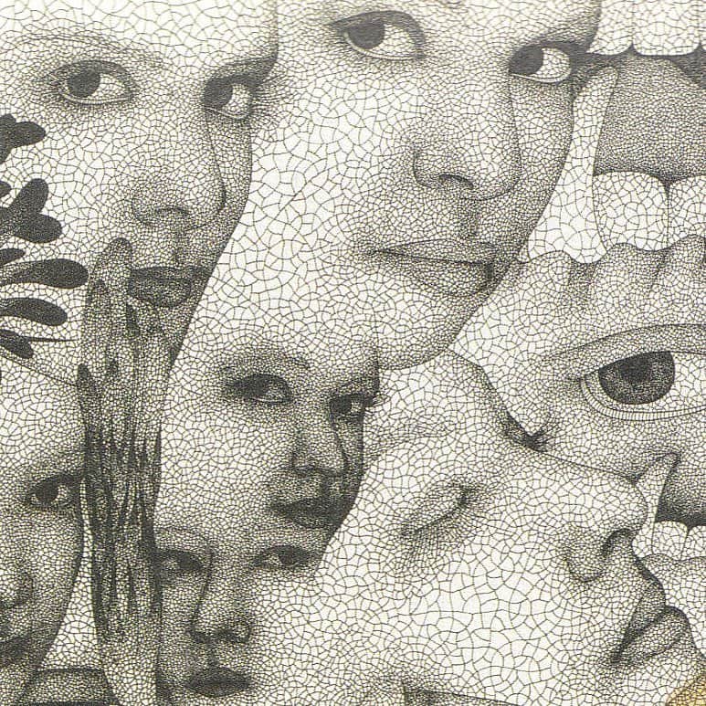 城景都のインスタグラム：「Title 【 元想進 】1994 #veinsofaleaf #skeltonleaf  #pencildrawing #gouachepainting #contemporary #paper #print #80sartwork #drawing #watercolorpainting #japaneseart #minimalism #japonismes #allhandwork #keitojoh」