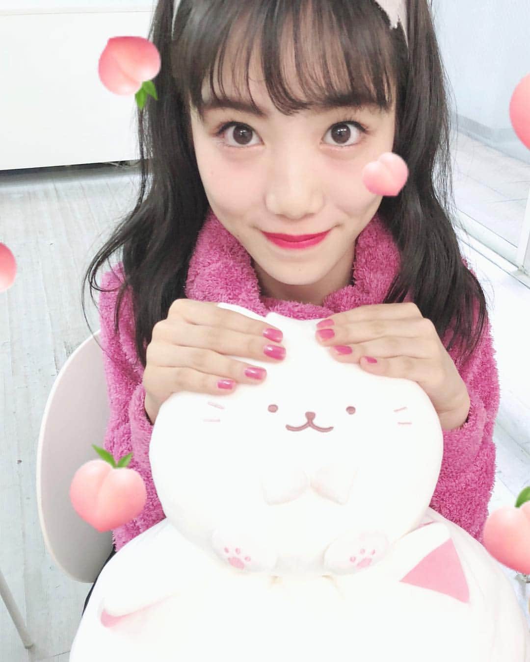 ニコ☆プチのインスタグラム：「🍑 似てる……？！ #向田桃椛 #ふんわりねころん  #ニコプチ」